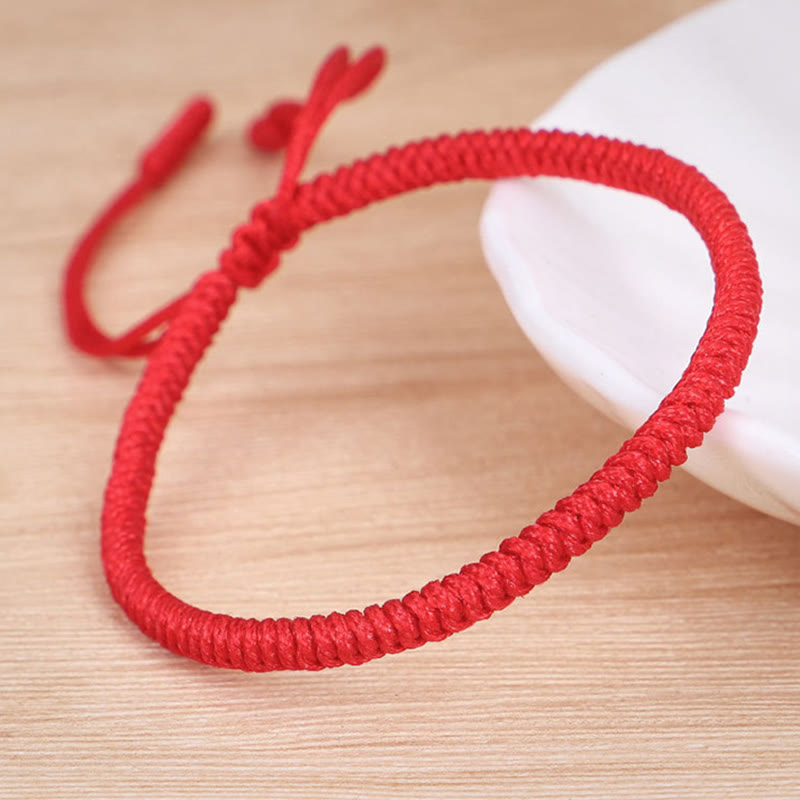 Lot de 3 bracelets de protection tibétains à cordon rouge avec nœud King Kong