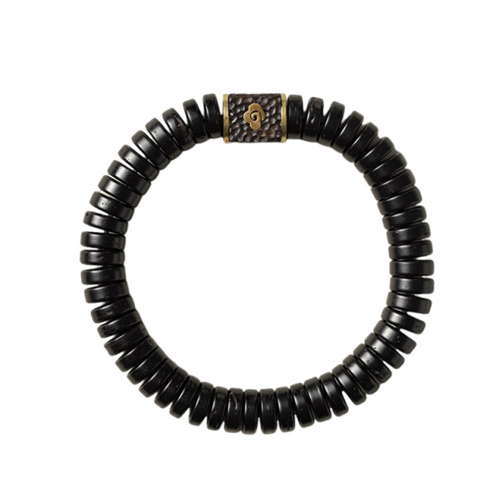 Bracelet en coquille de noix de coco 3x8 mm pour des intentions positives