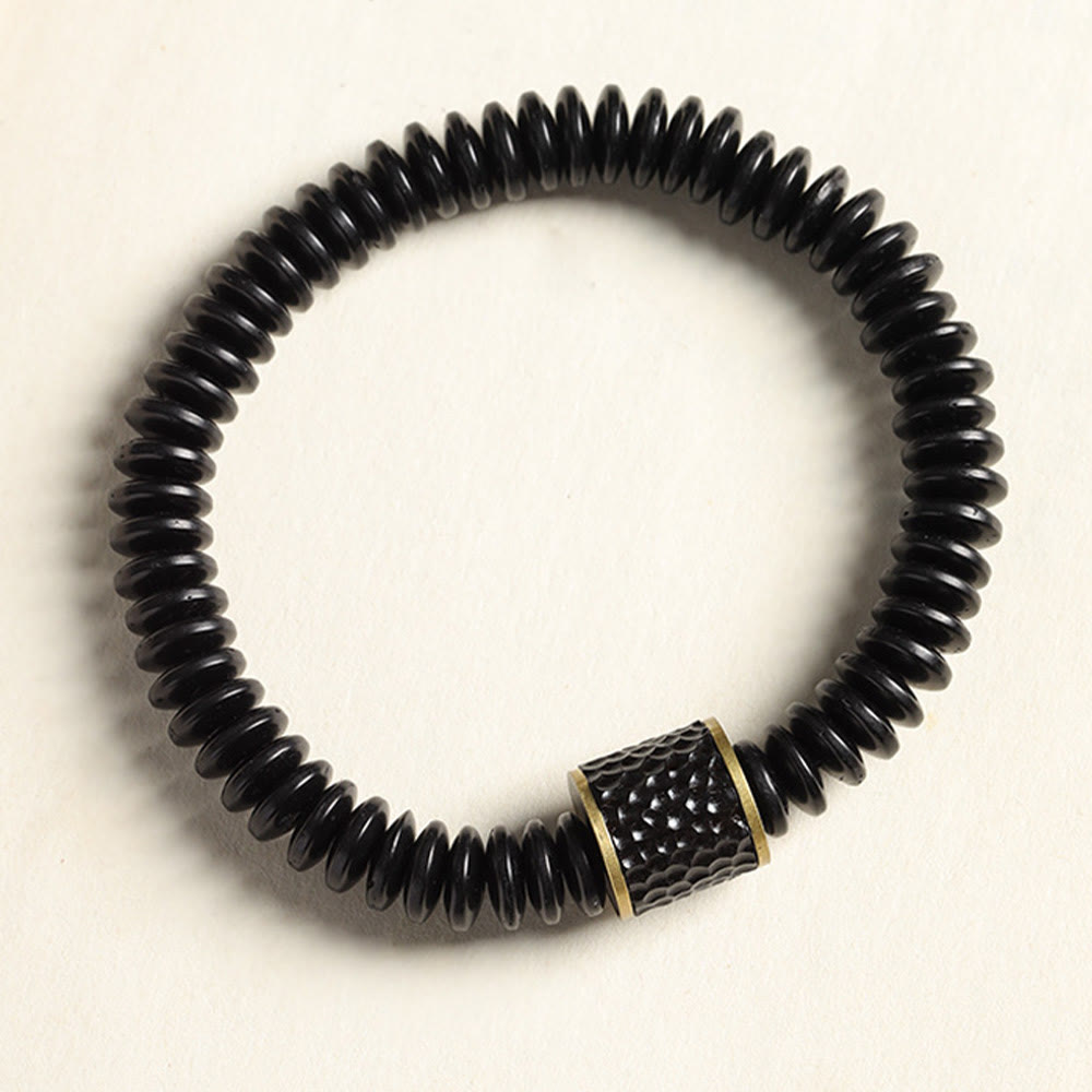Bracelet en coquille de noix de coco 3x8 mm pour des intentions positives