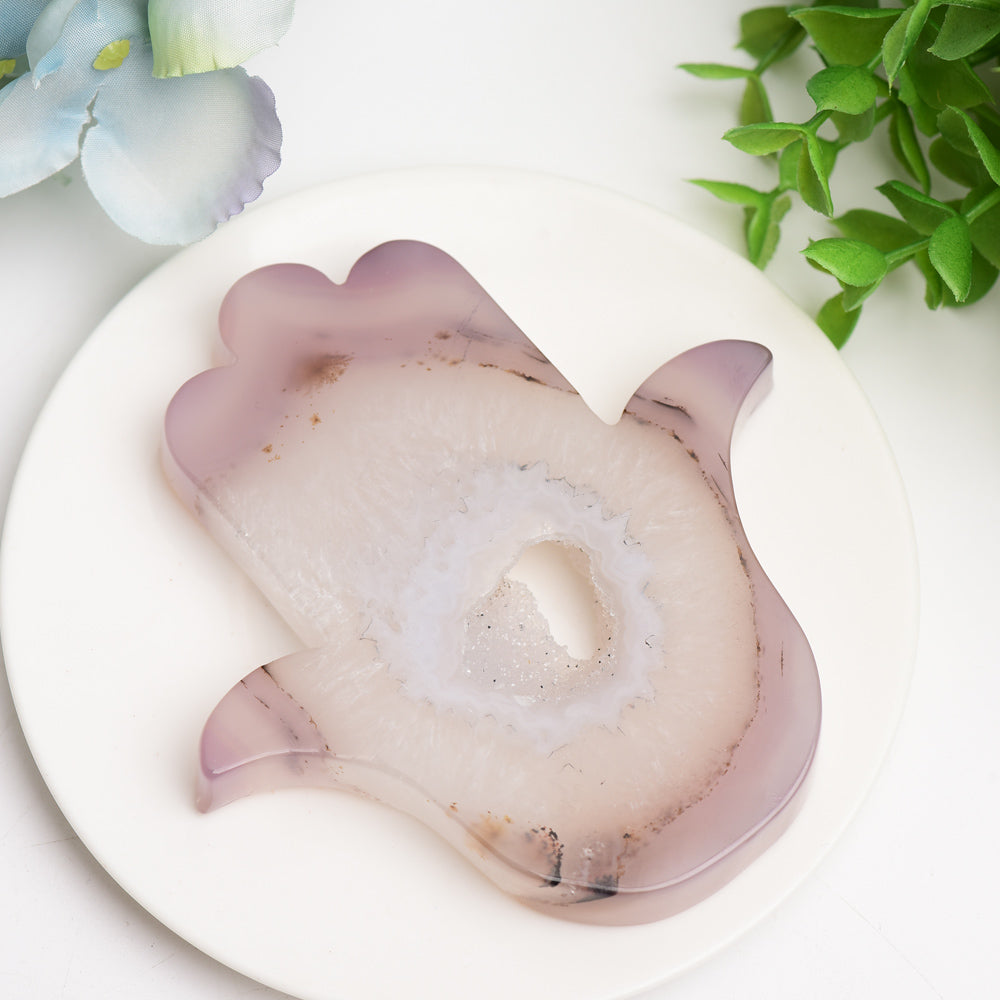 4.0" Druzy Agate Crystal Hand Carving Figurine