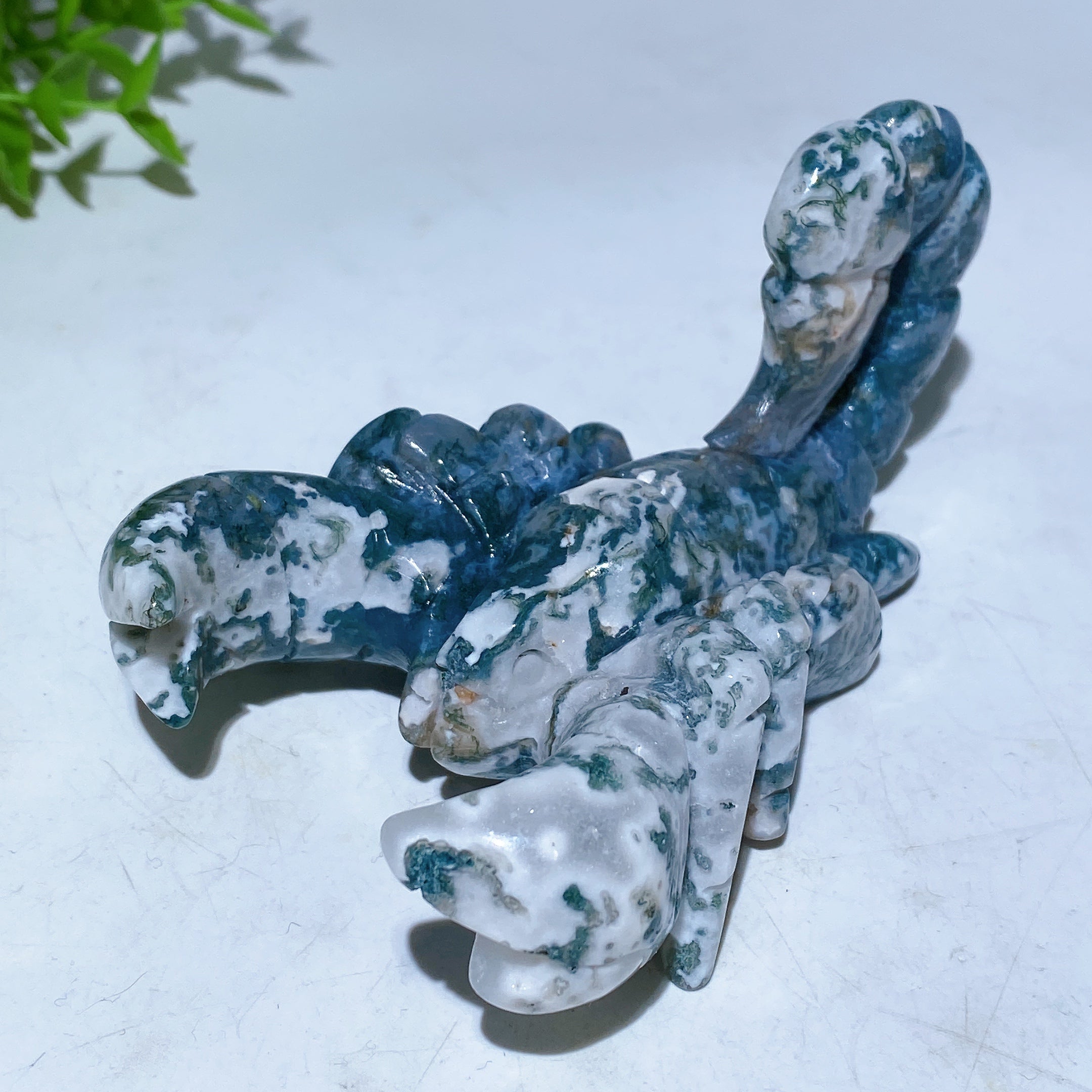 4.0" Hand Carved Ocean Jasper Crystal Scorpion Figure