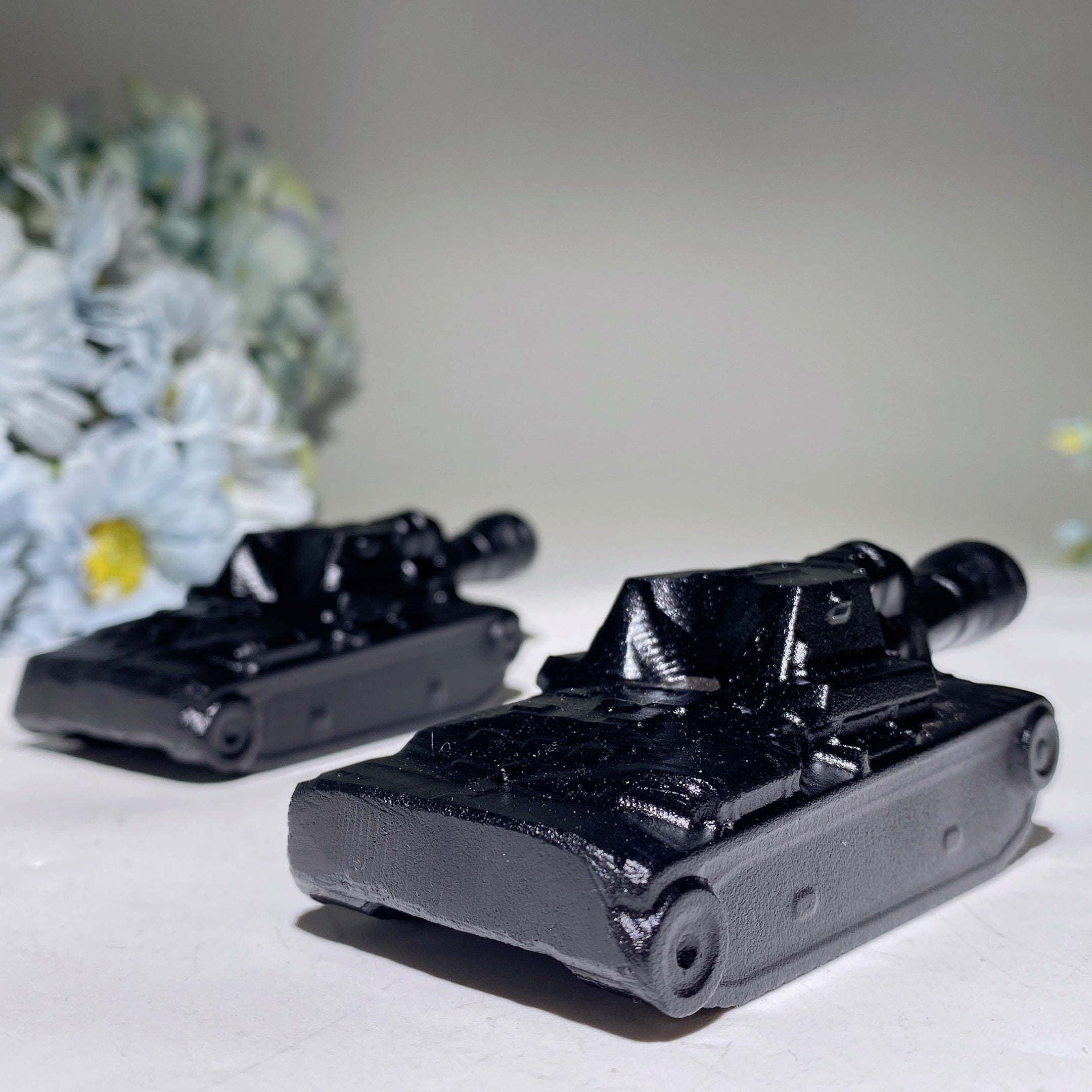 Figurine en cristal d'obsidienne noire de 4,0 pouces pour la guérison