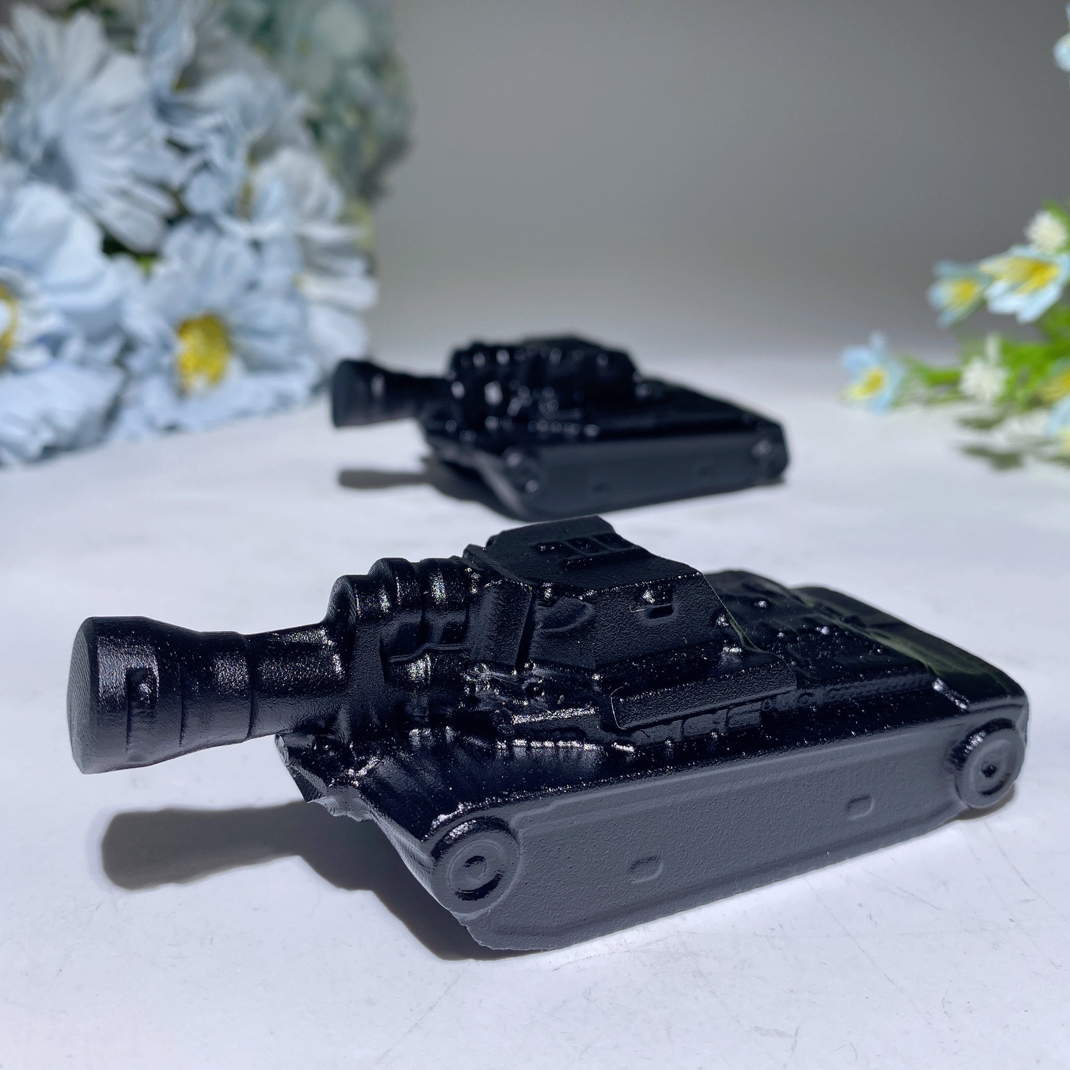 Figurine en cristal d'obsidienne noire de 4,0 pouces pour la guérison