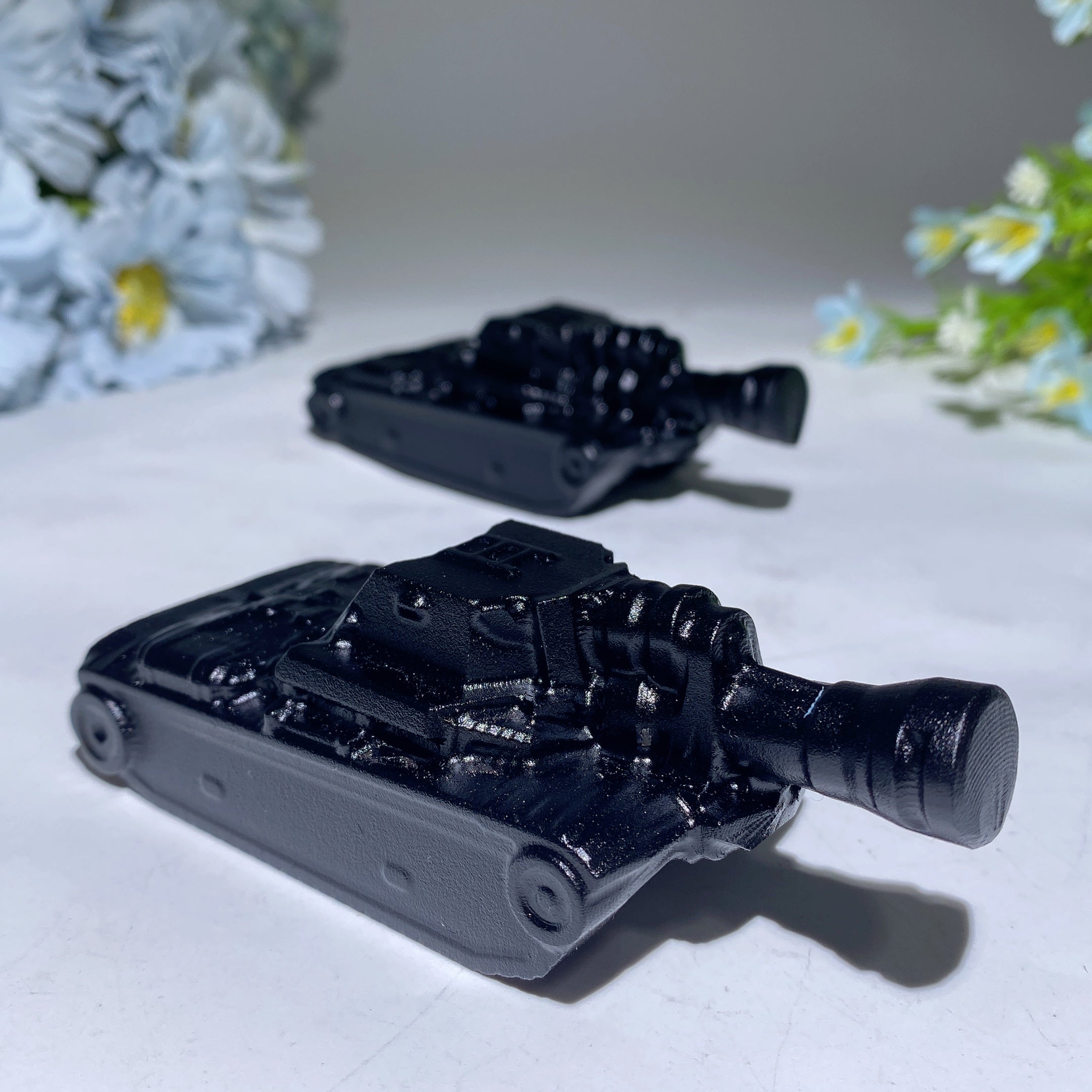 Figurine en cristal d'obsidienne noire de 4,0 pouces pour la guérison