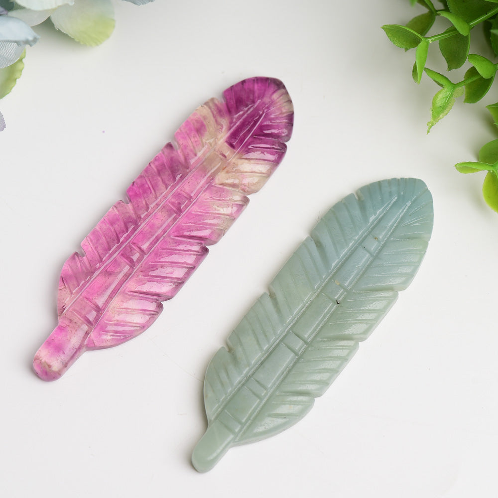 4.0 Sky Blue Fluorite Feather Crystal Figurine 40g
