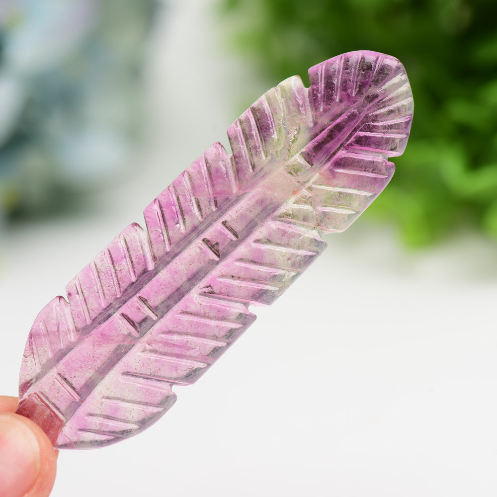 4.0 Sky Blue Fluorite Feather Crystal Figurine 40g