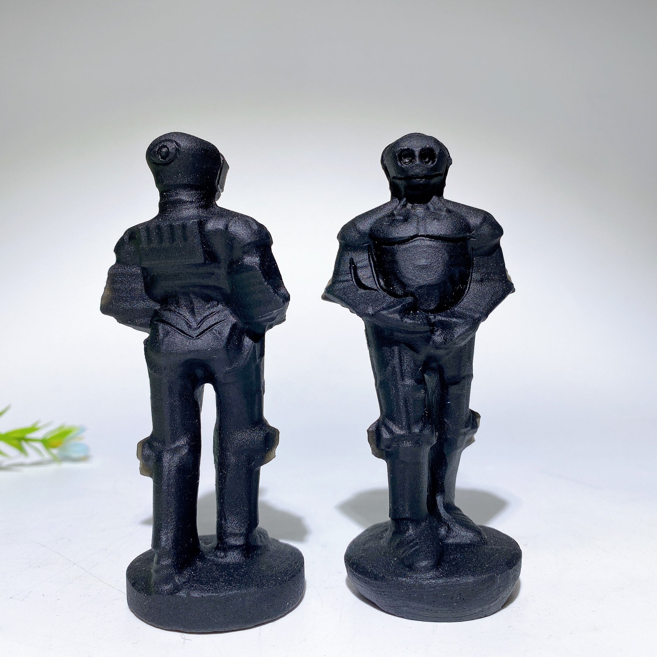 4.0in Black Obsidian Skeleton Crystal Figurine
