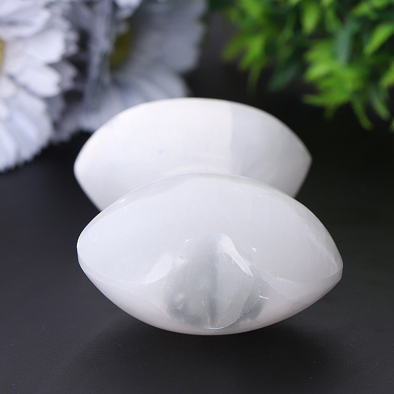 4.2" Healing Selenite Heart Shaped Crystal Tower