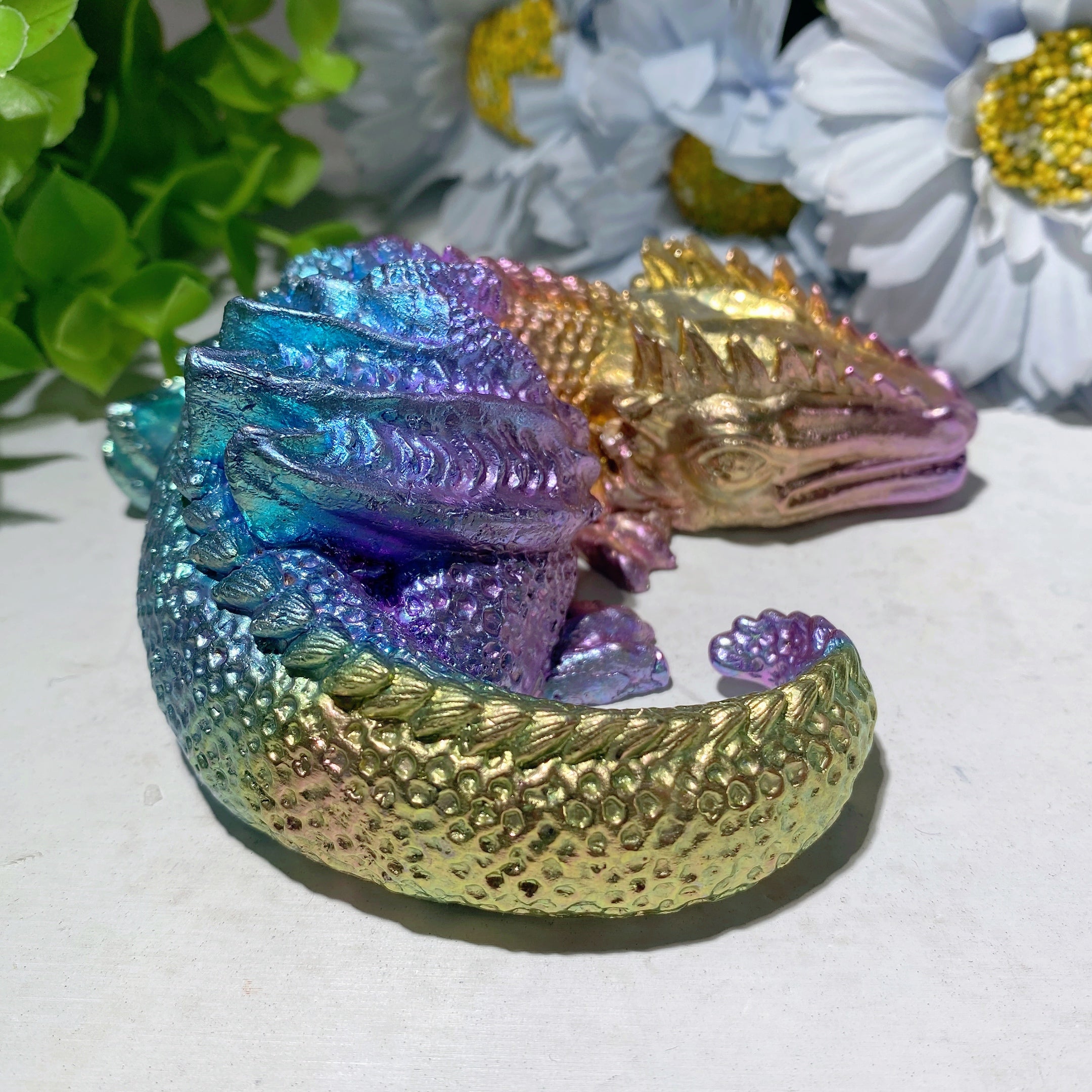4.2 Inch Bismuth Dragon Crystal Carving for Healing