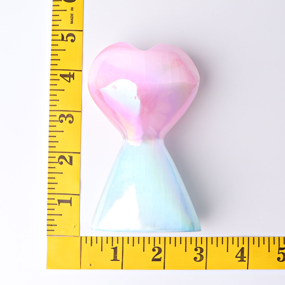 4.2 inch Selenite Heart Crystal Tower for Healing