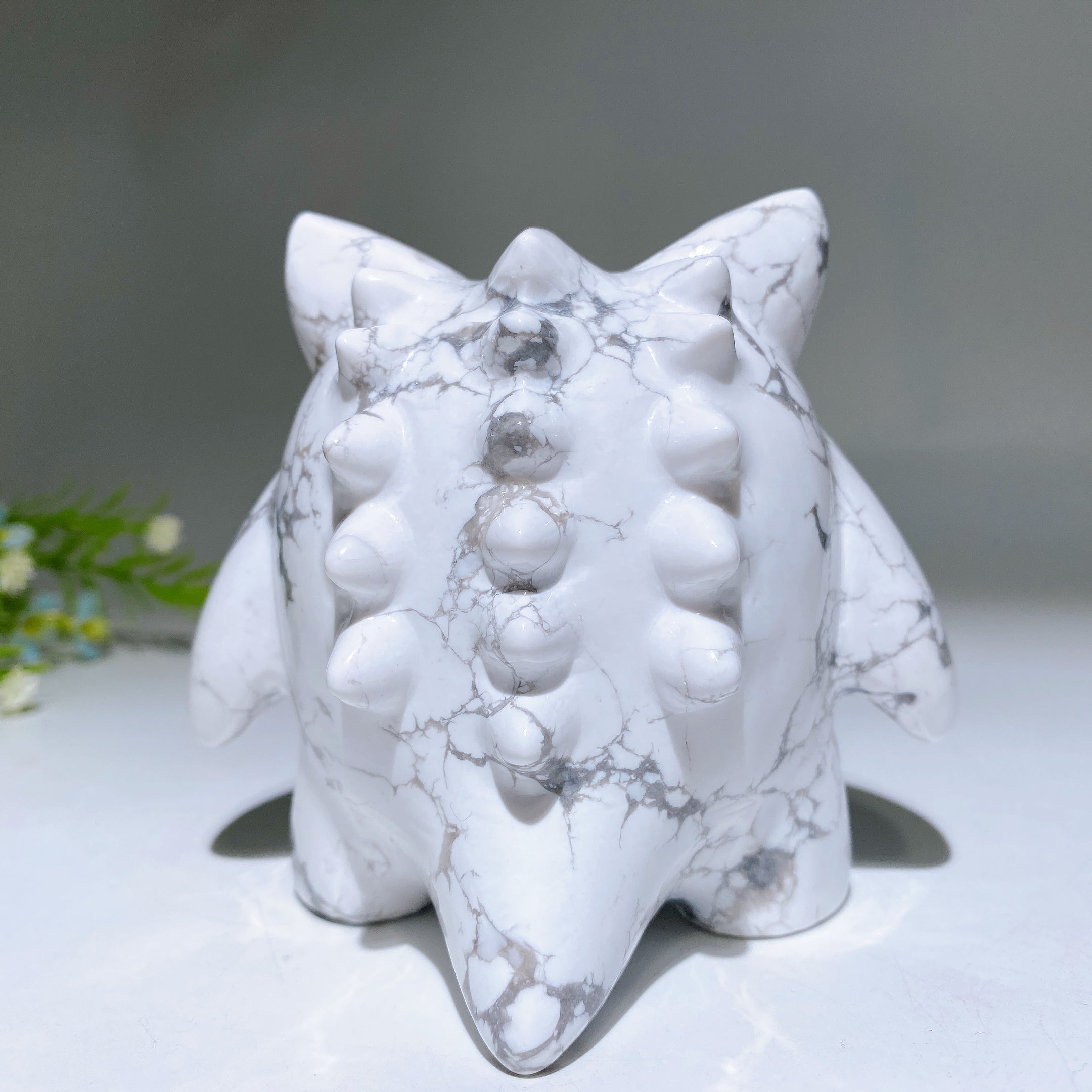 4.3-Inch Howlite Ghost-Like Crystal Carving Statue