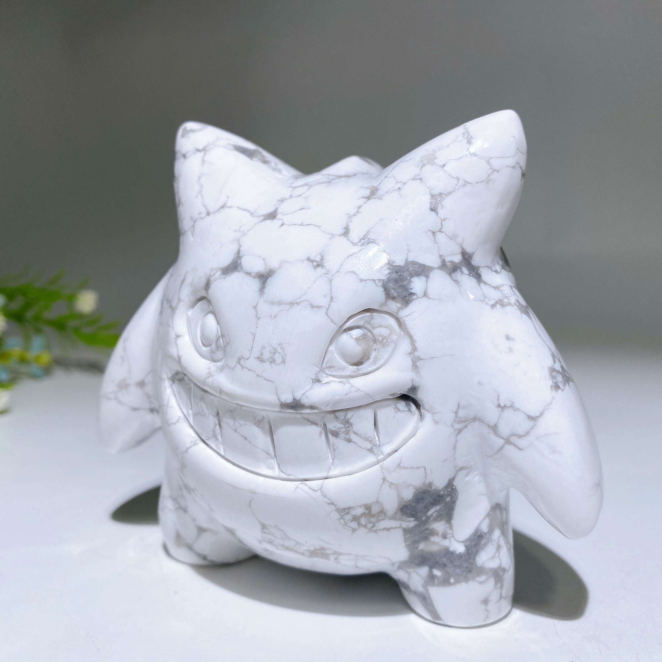 4.3-Inch Howlite Ghost-Like Crystal Carving Statue