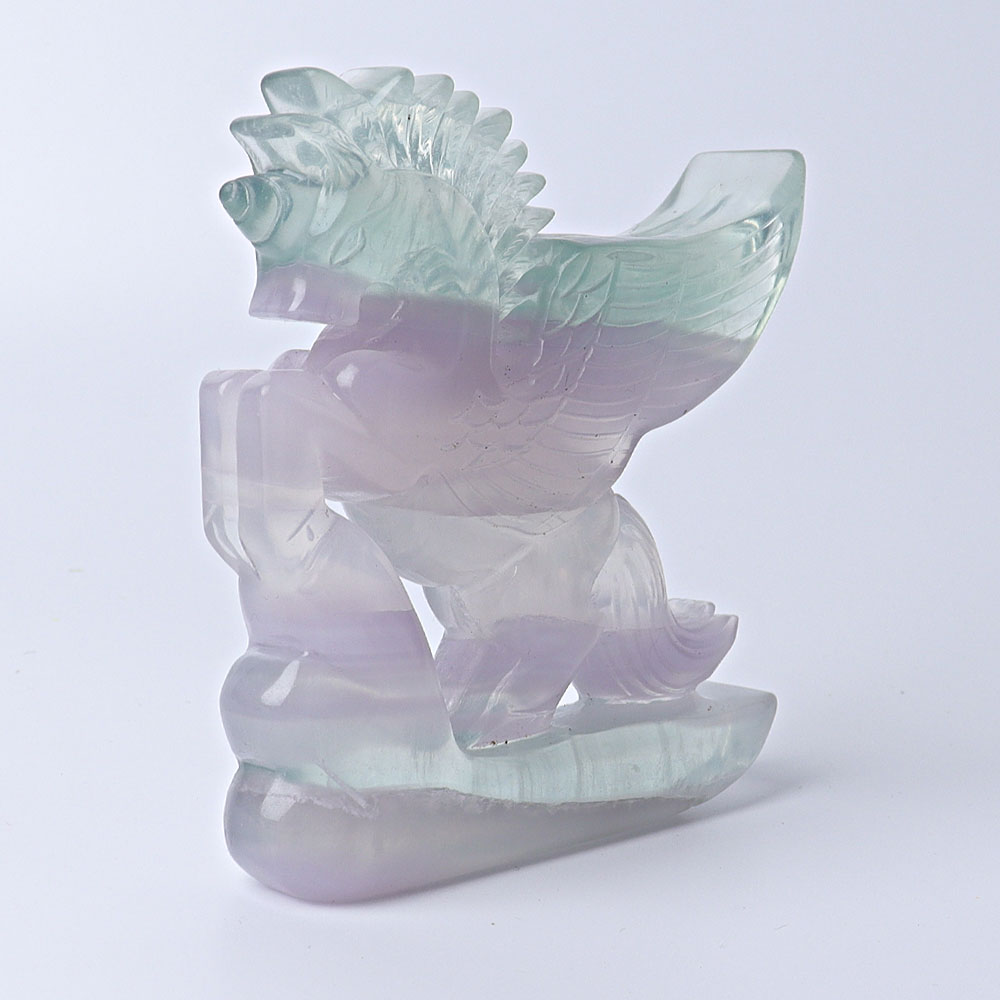 4.5" Fluorite Unicorn Crystal Animal Carving 4 Inches