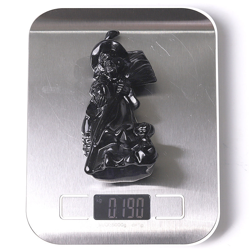 4.5 Inch Black Obsidian Witch Crystal Figurine for Protection