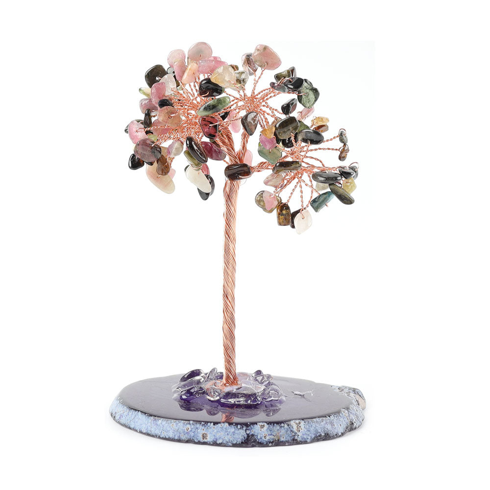 4.5 inch Crystal Lucky Tree Free Form with Gemstone Chips