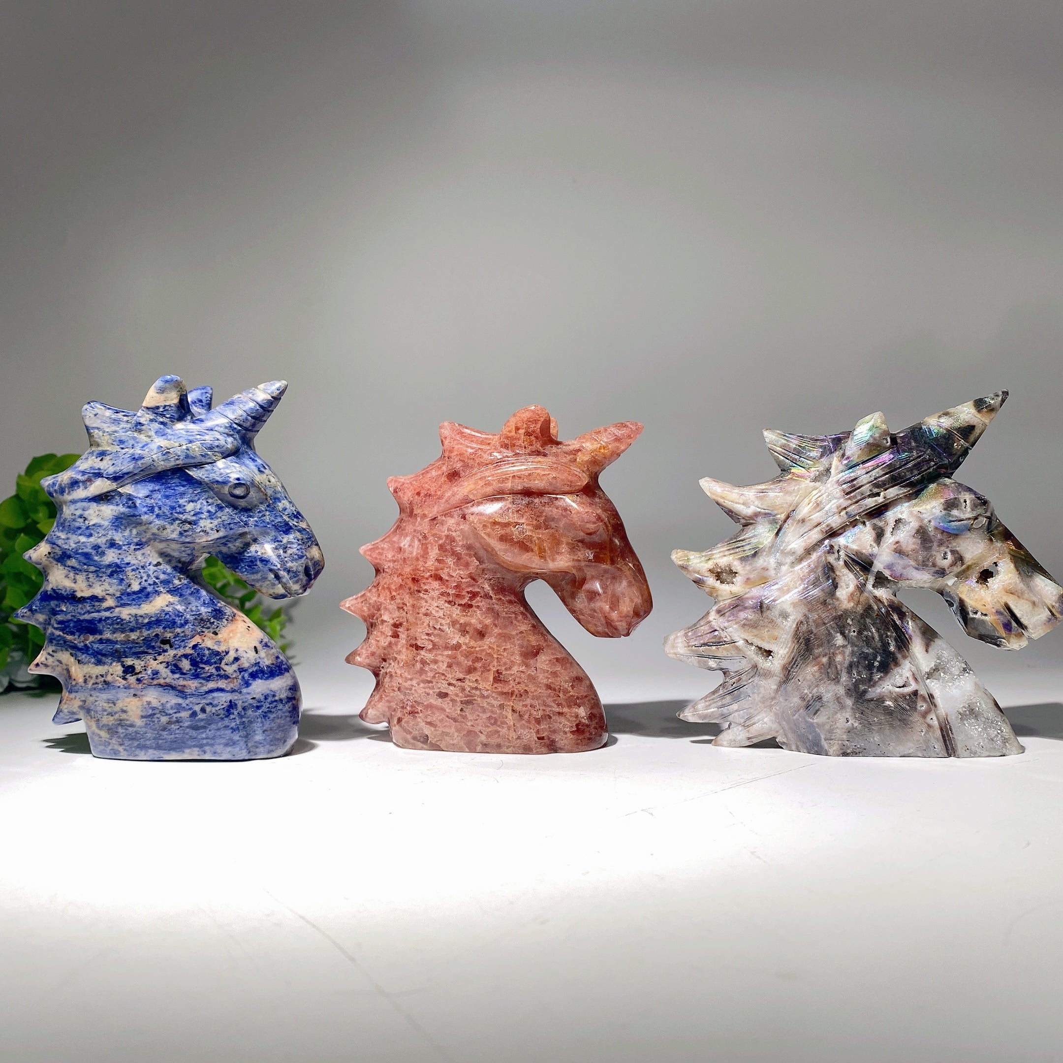 4.5 inch Mixed Crystal Unicorn Carving for Healing Energy