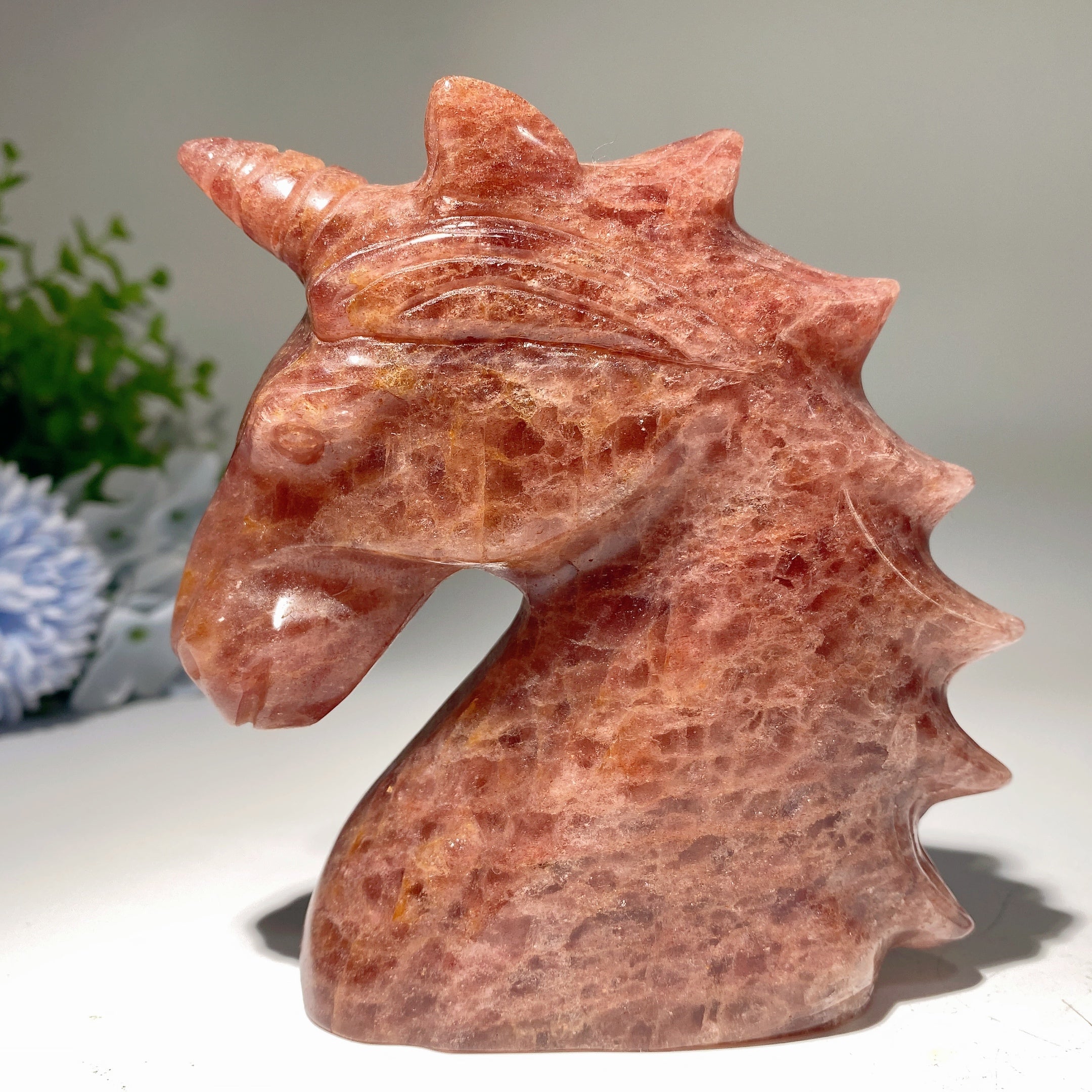 4.5 inch Mixed Crystal Unicorn Carving for Healing Energy