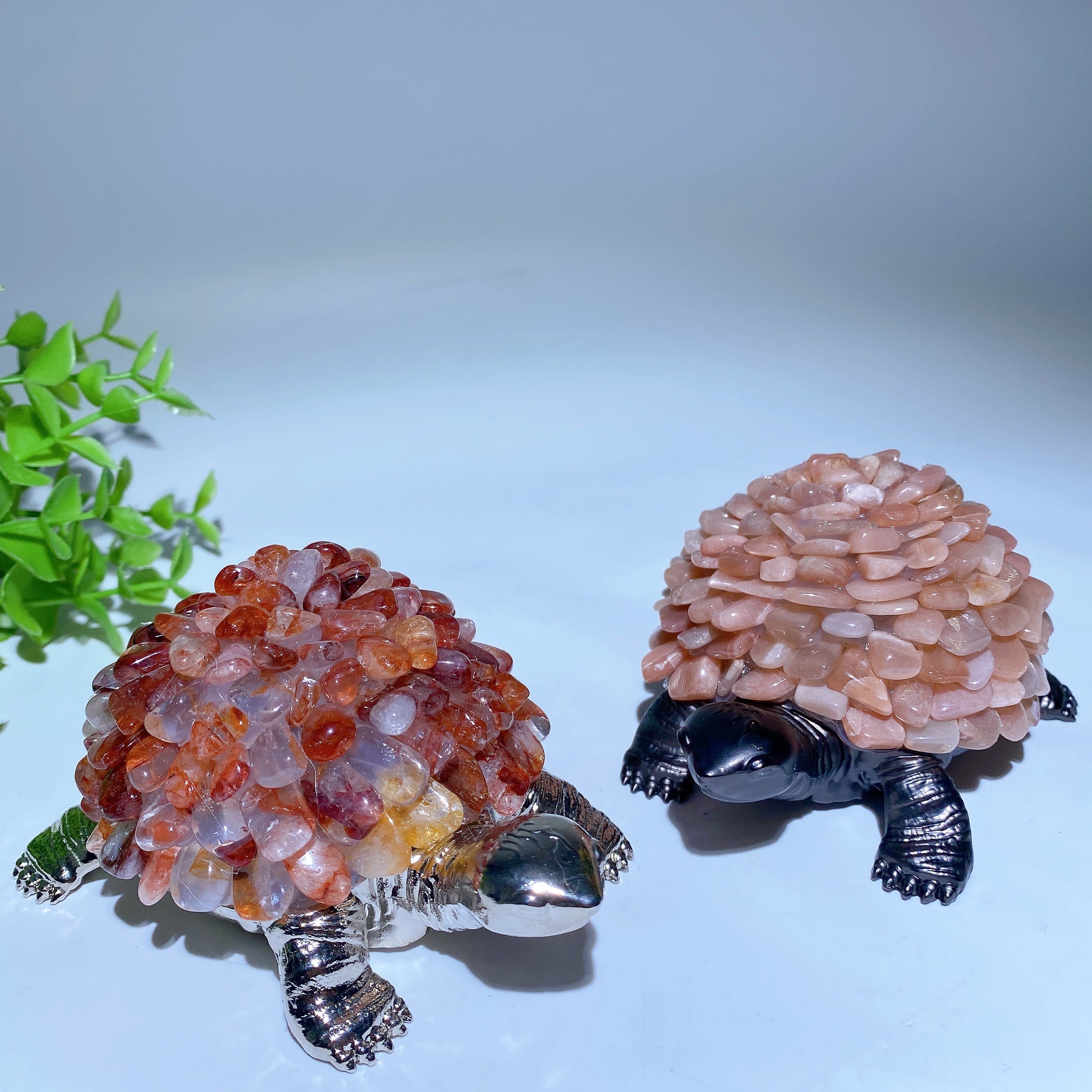 4.5" Mixed Crystal Animal Figurine | Healing Turtle Carving