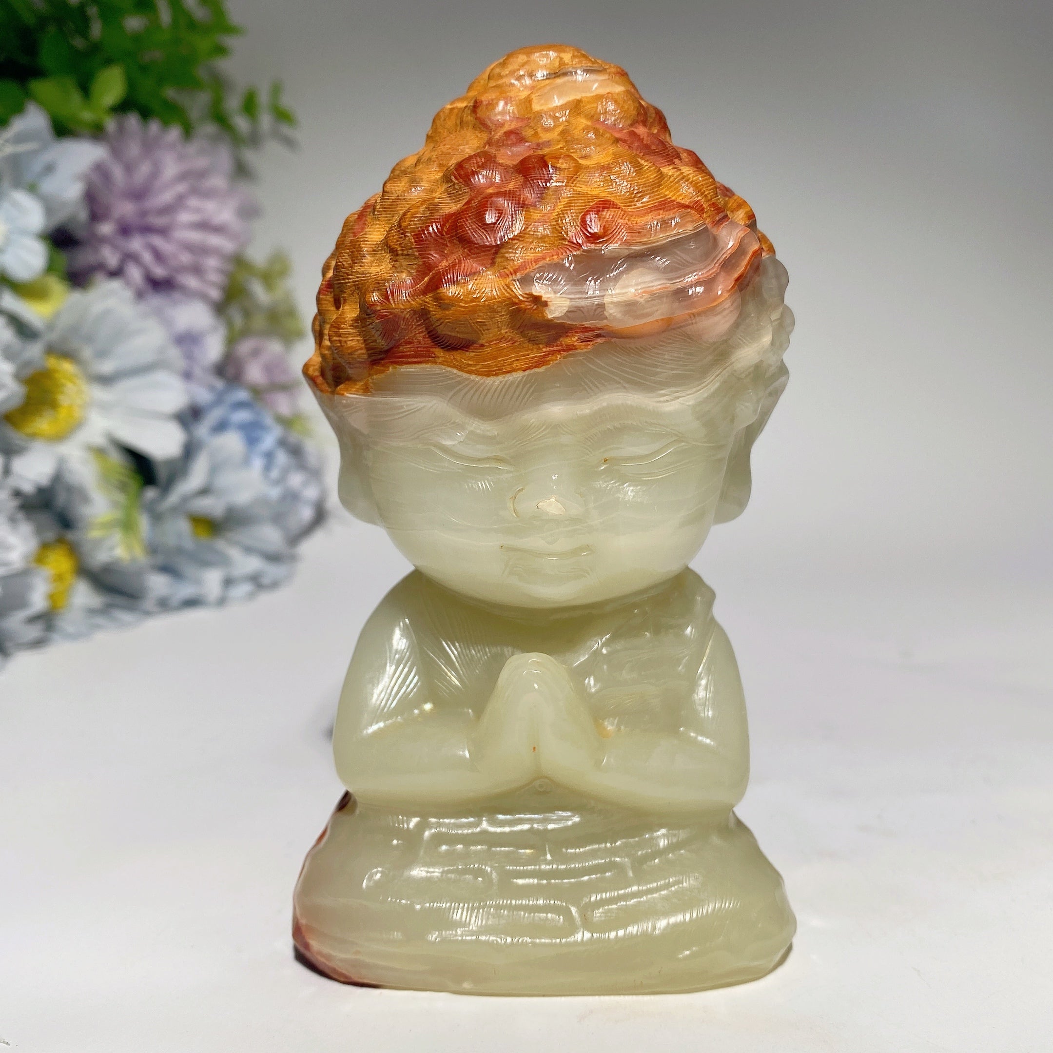 4.6 inch Afghan Jade and Serpentine Buddha Statue for Healing