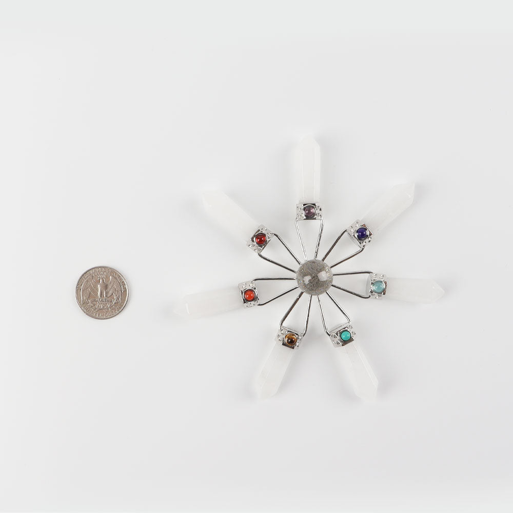 4.6 Inch Clear Quartz Chakra Energy Generator for Healing