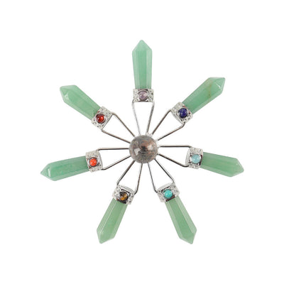 Générateur de cristaux de chakra en aventurine verte de 4,6 pouces