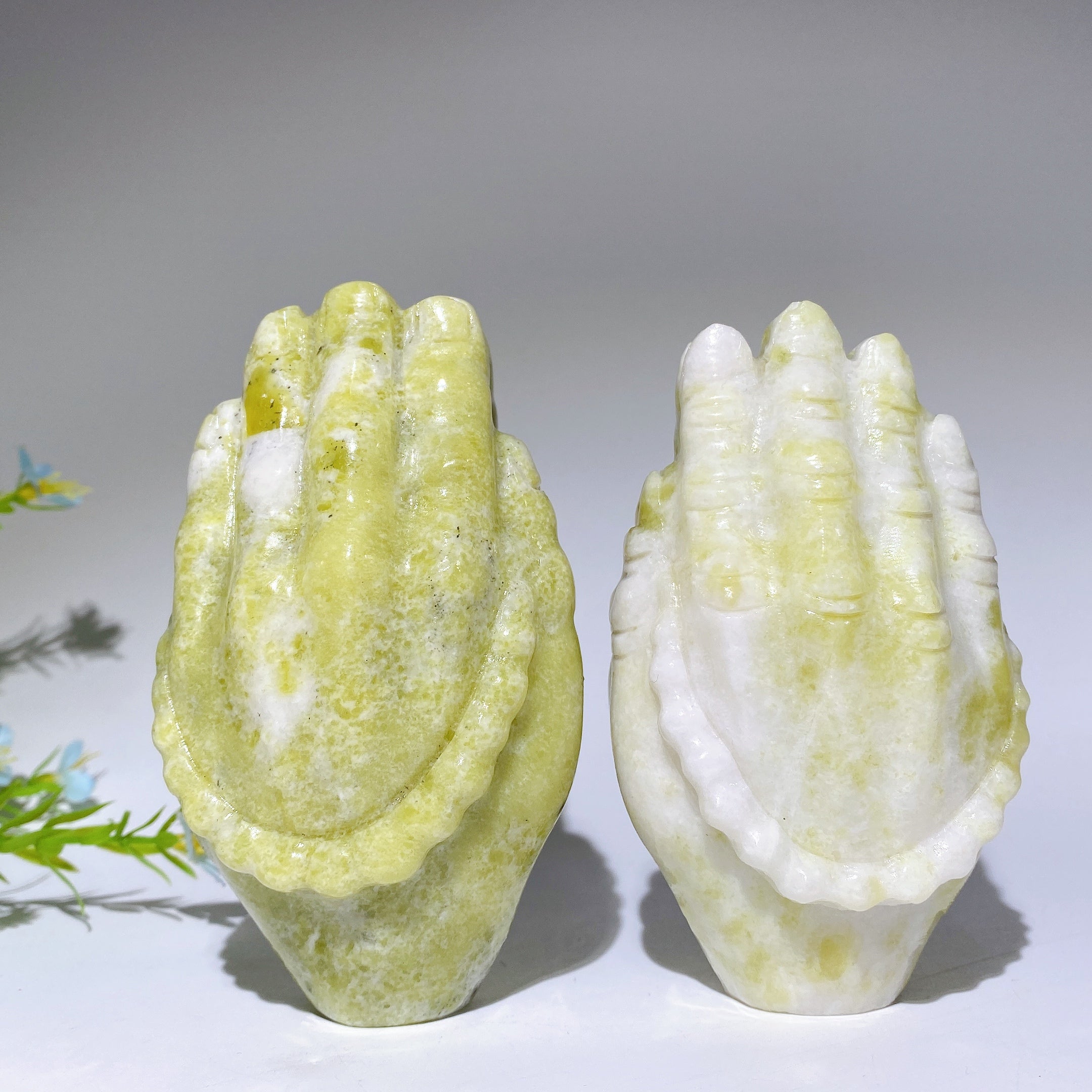 4.6 Inch Serpentine Praying Hands Crystal Figurine
