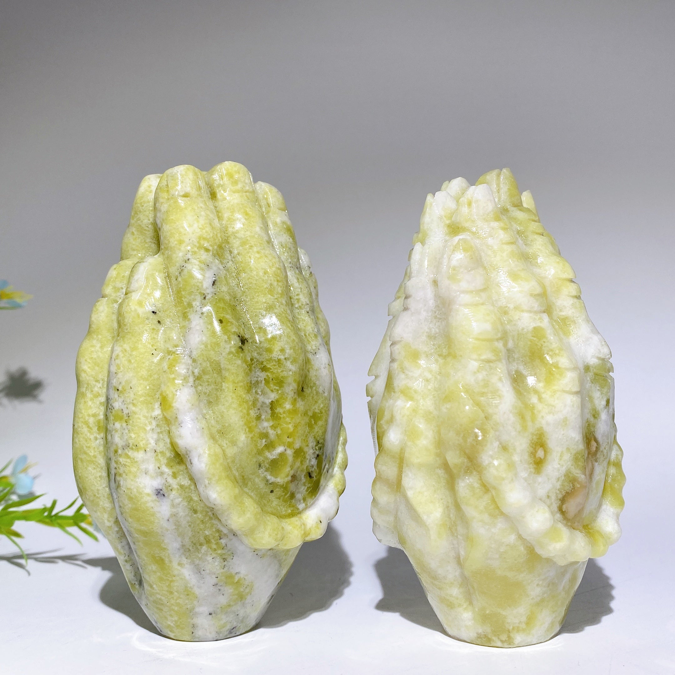 4.6 Inch Serpentine Praying Hands Crystal Figurine