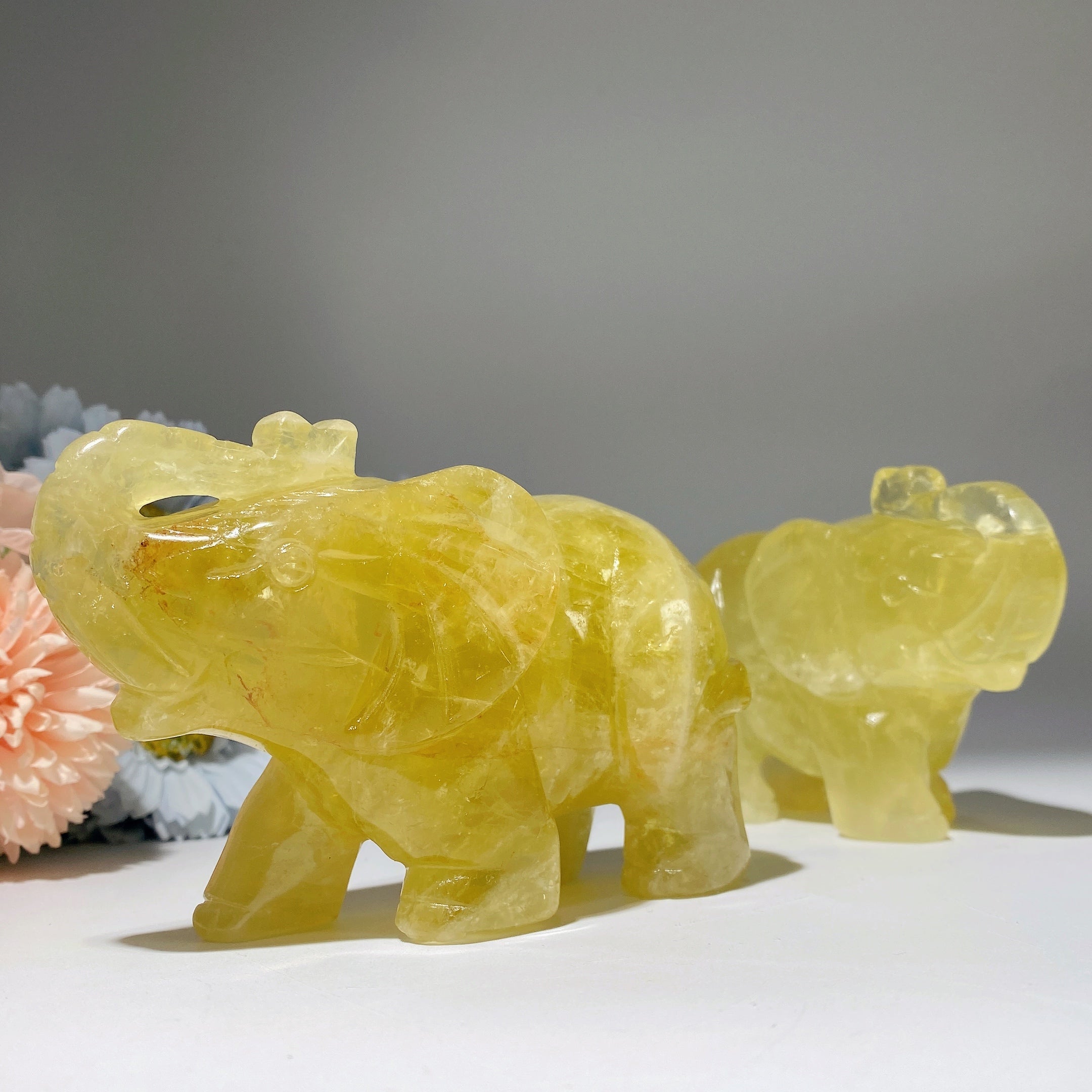4.8 Inch Citrine Crystal Elephant for Healing & Prosperity