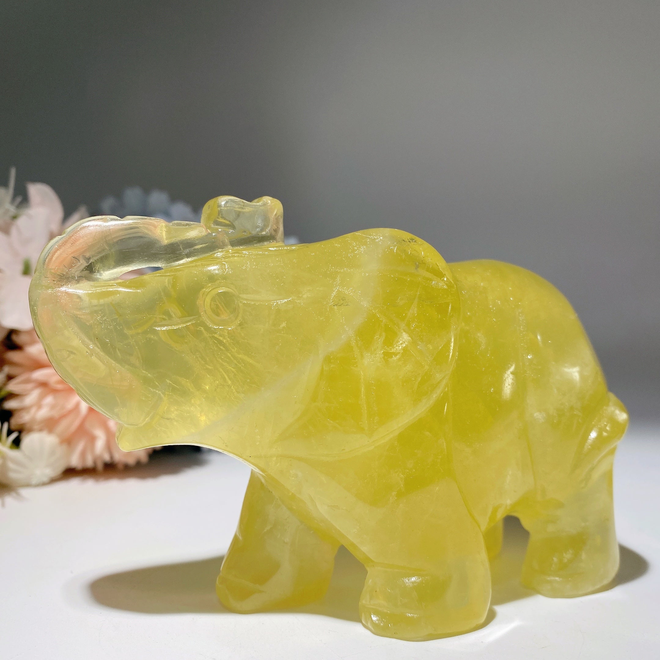 4.8 Inch Citrine Crystal Elephant for Healing & Prosperity