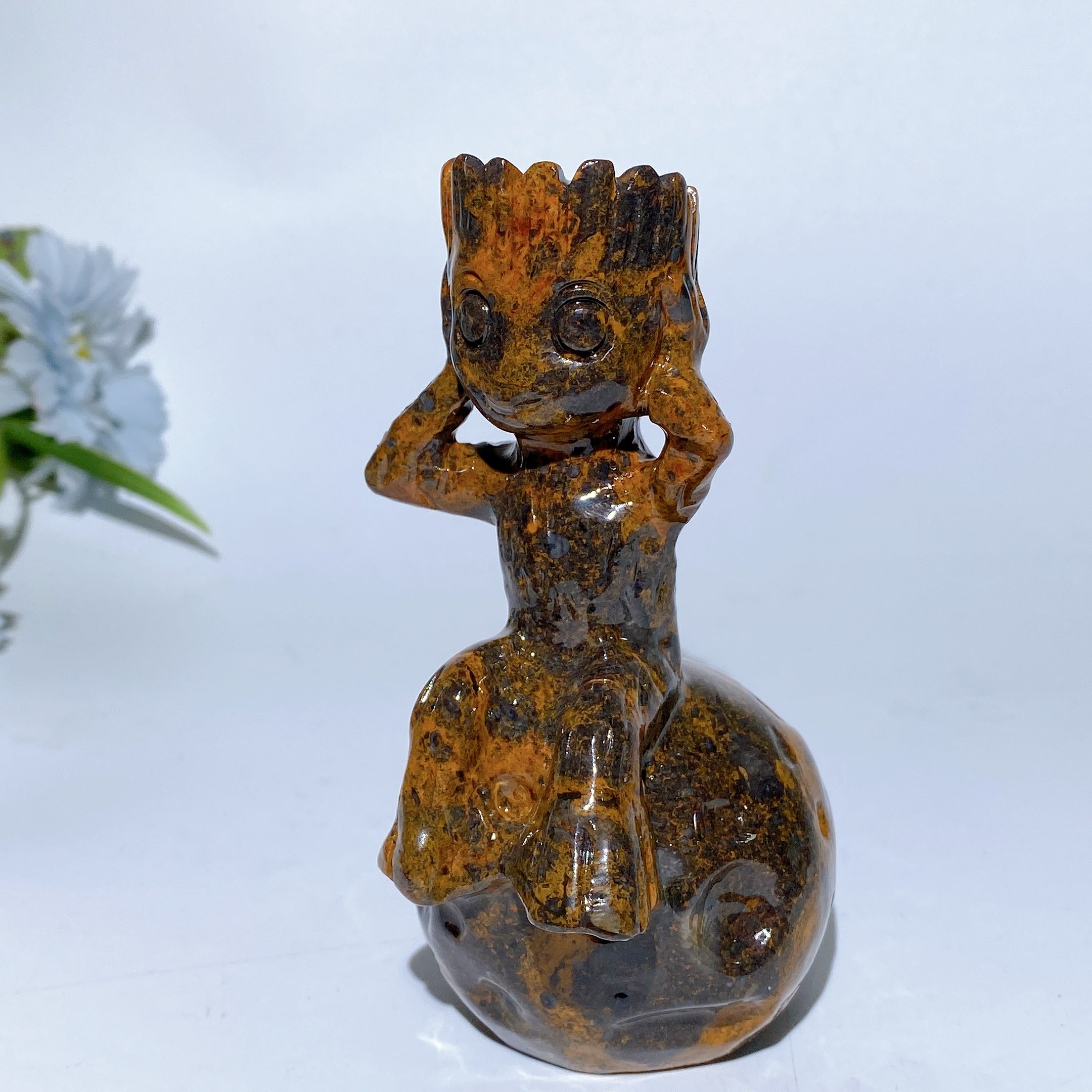 4.8-inch Jade Crystal Groot Figurine for Meditation