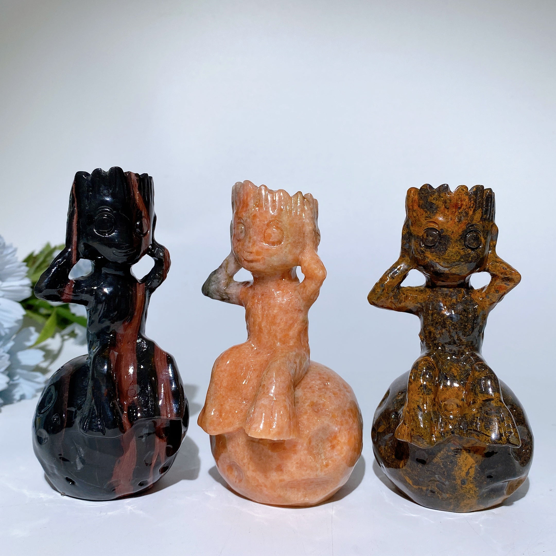 4.8-inch Jade Crystal Groot Figurine for Meditation