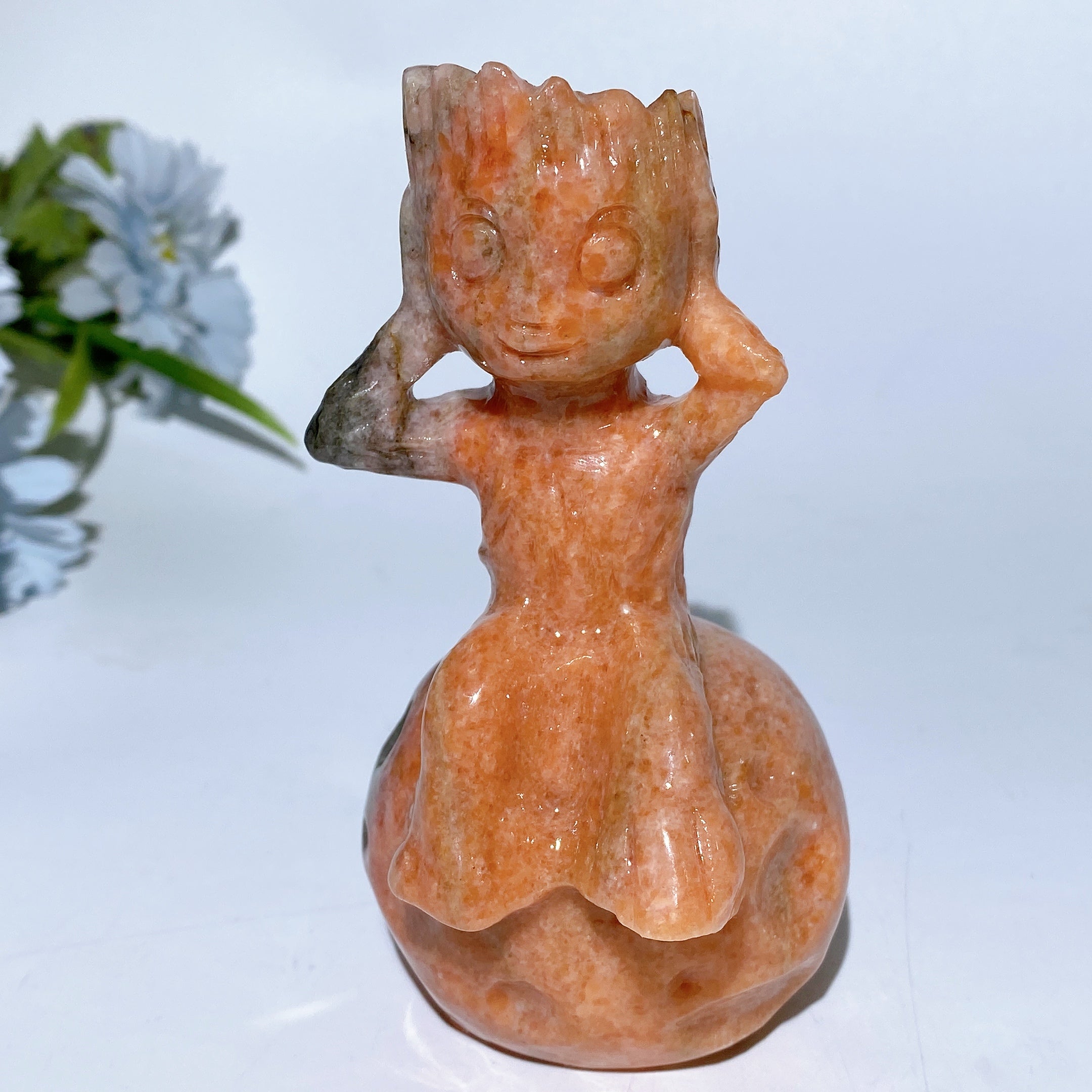 4.8-inch Jade Crystal Groot Figurine for Meditation
