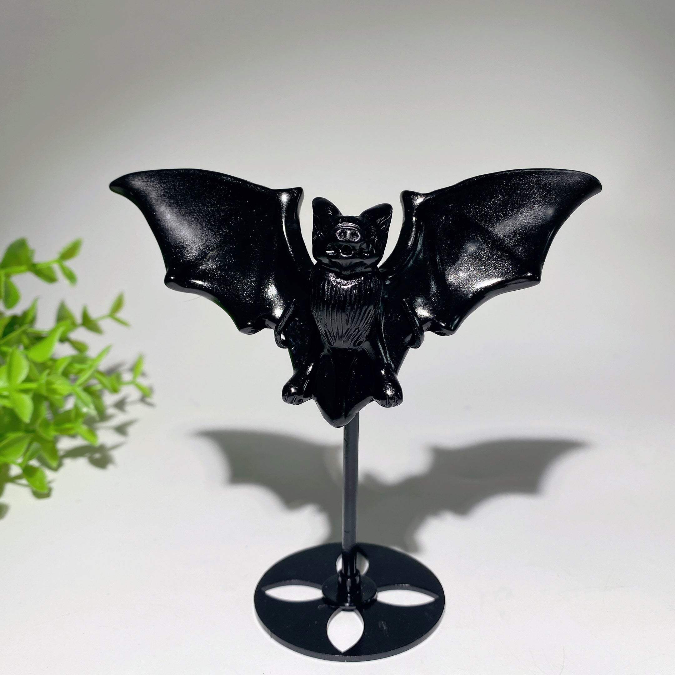 Sculpture de chauve-souris en obsidienne yooperlite de 4,8 pouces pour la guérison