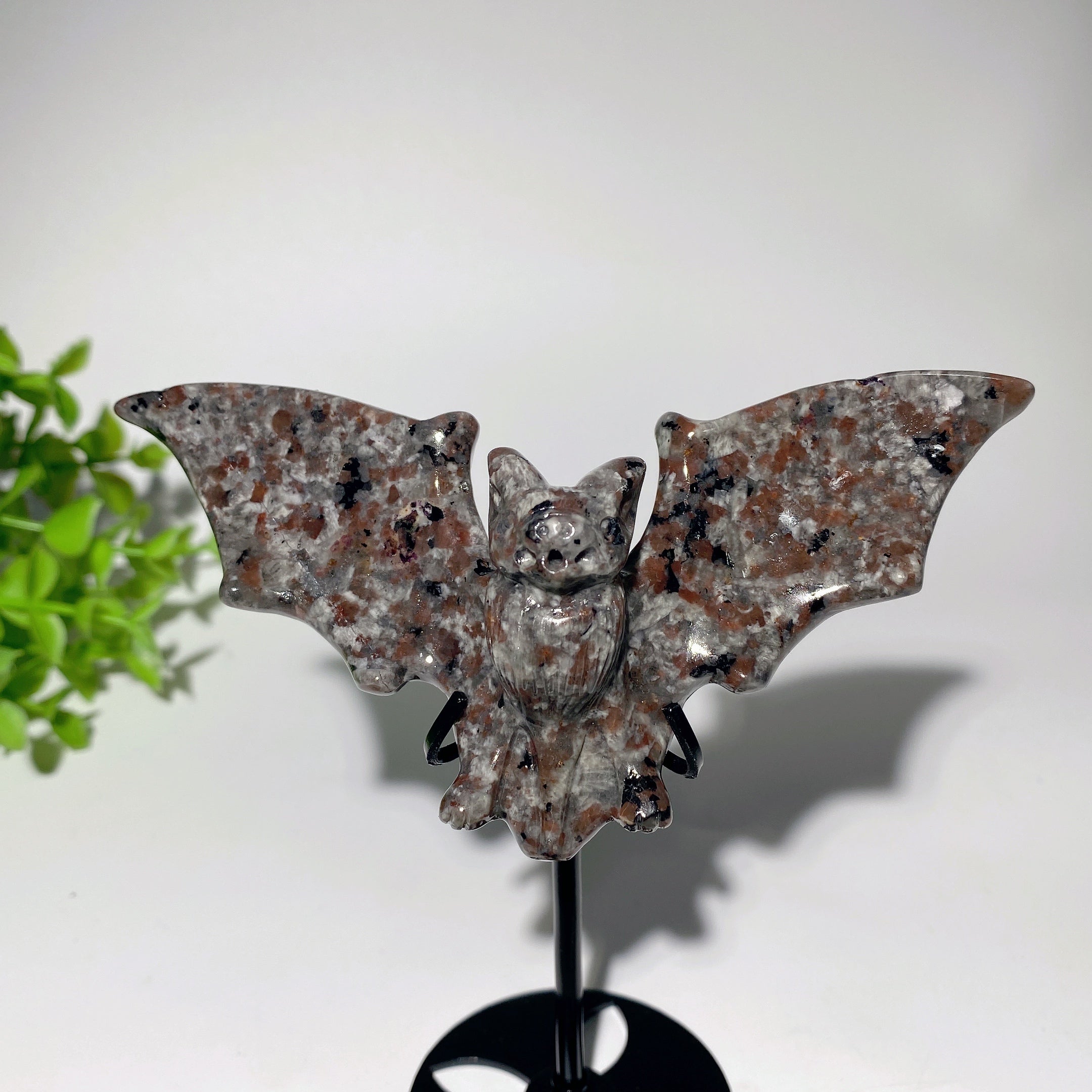 Sculpture de chauve-souris en obsidienne yooperlite de 4,8 pouces pour la guérison