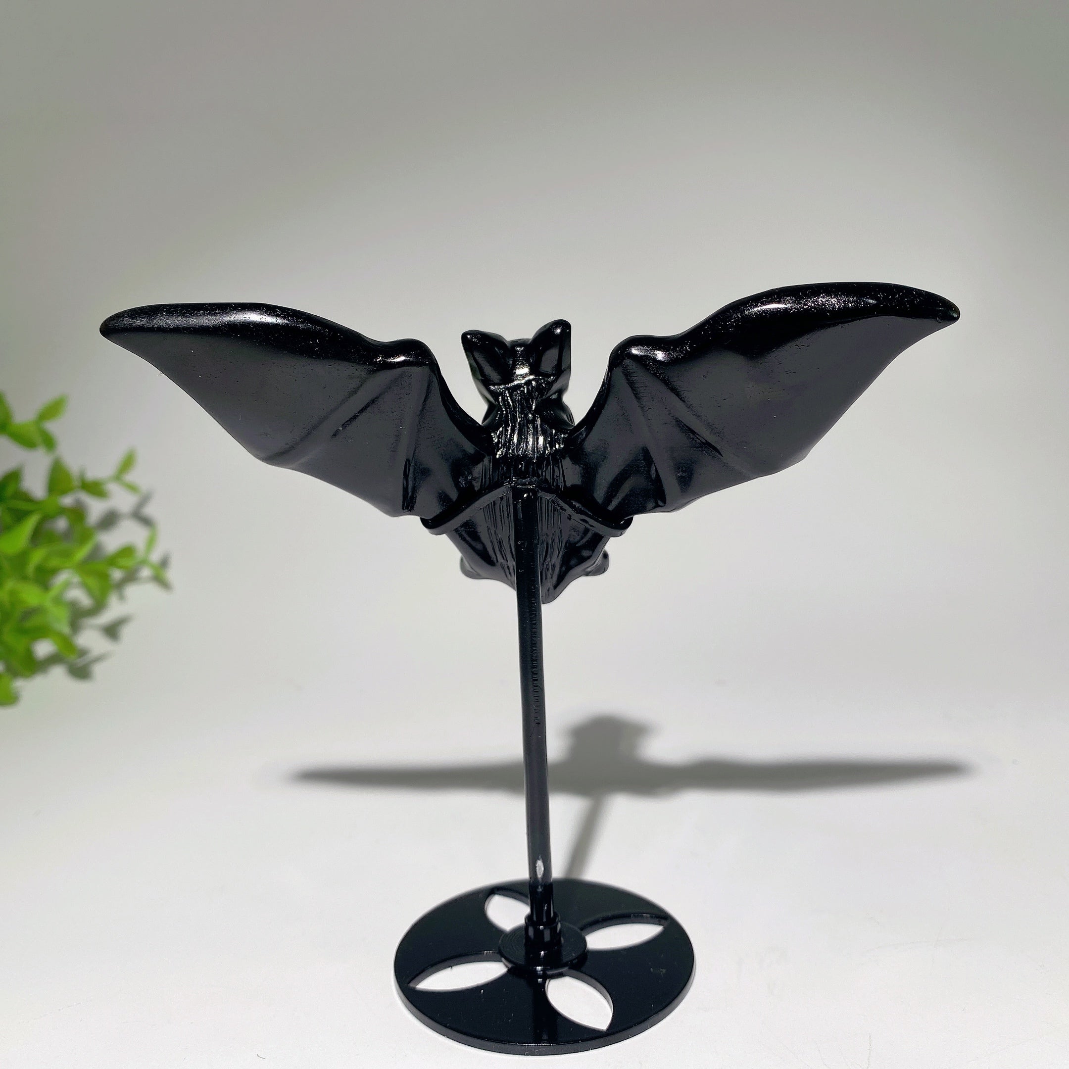 Sculpture de chauve-souris en obsidienne yooperlite de 4,8 pouces pour la guérison