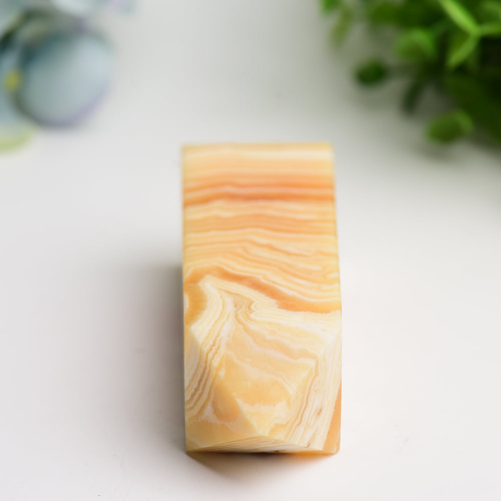 4-8 Inch Orange Calcite Healing Crystal Tower