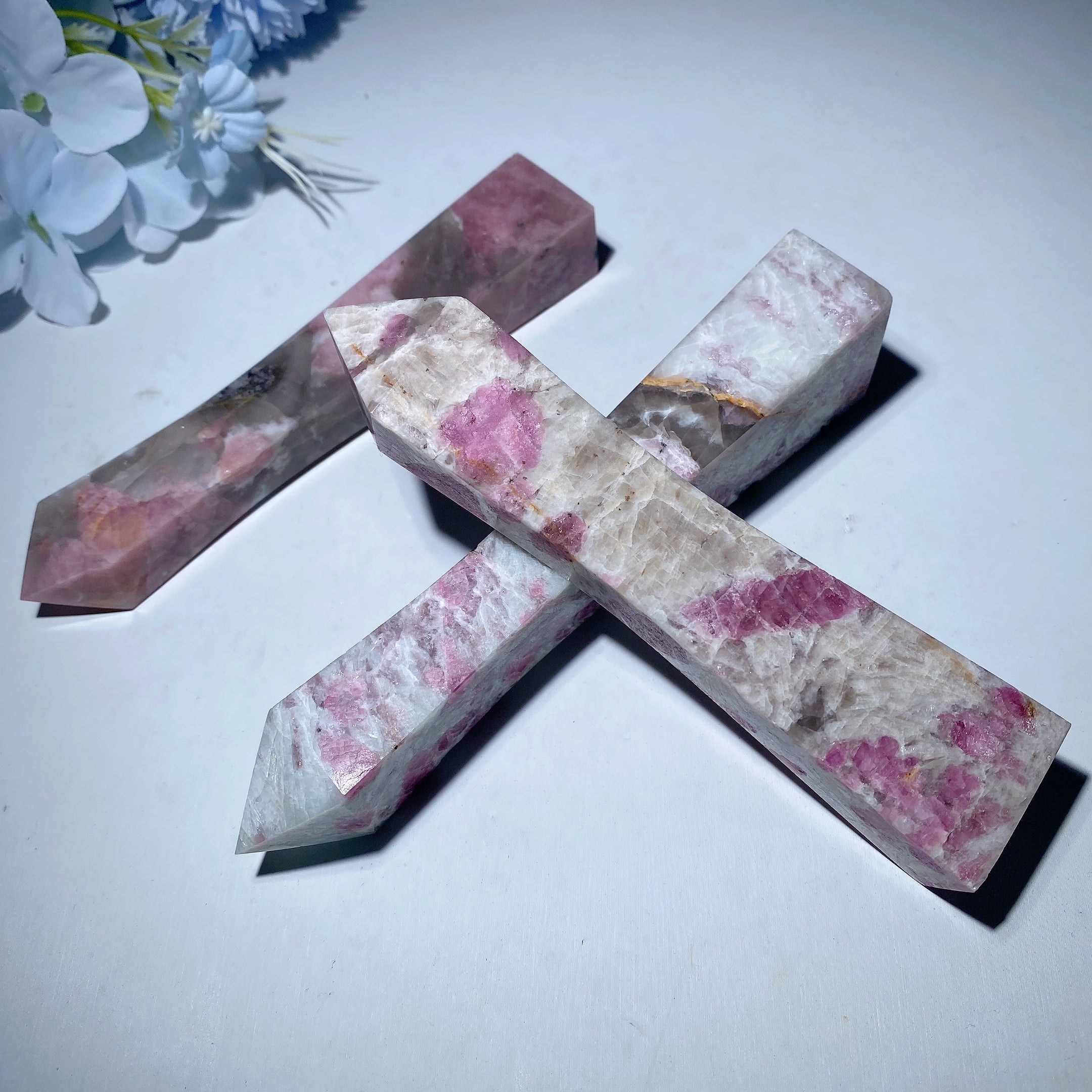 4 to 8 inch Pink Tourmaline Tower Crystal for Healing & Energy