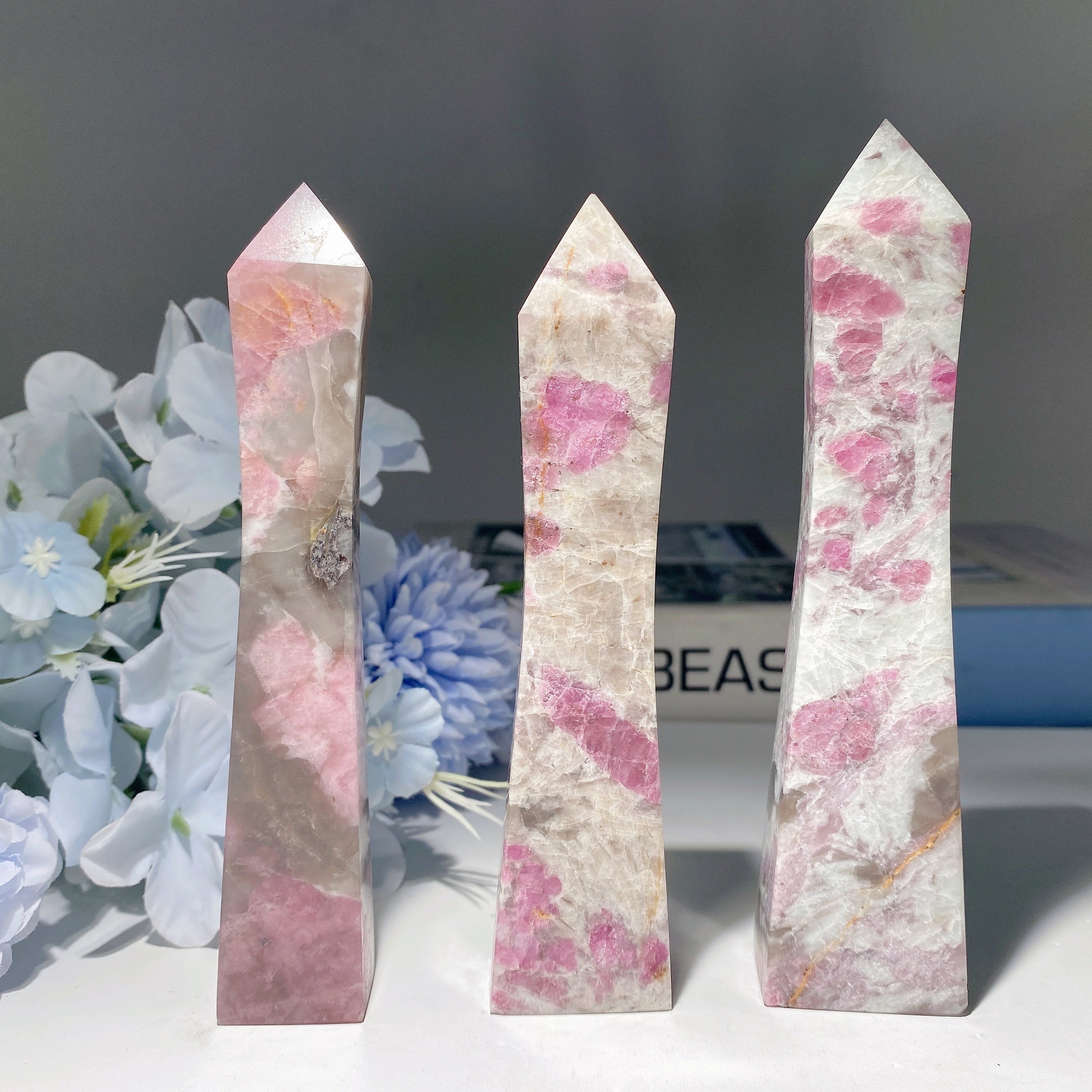 4 to 8 inch Pink Tourmaline Tower Crystal for Healing & Energy