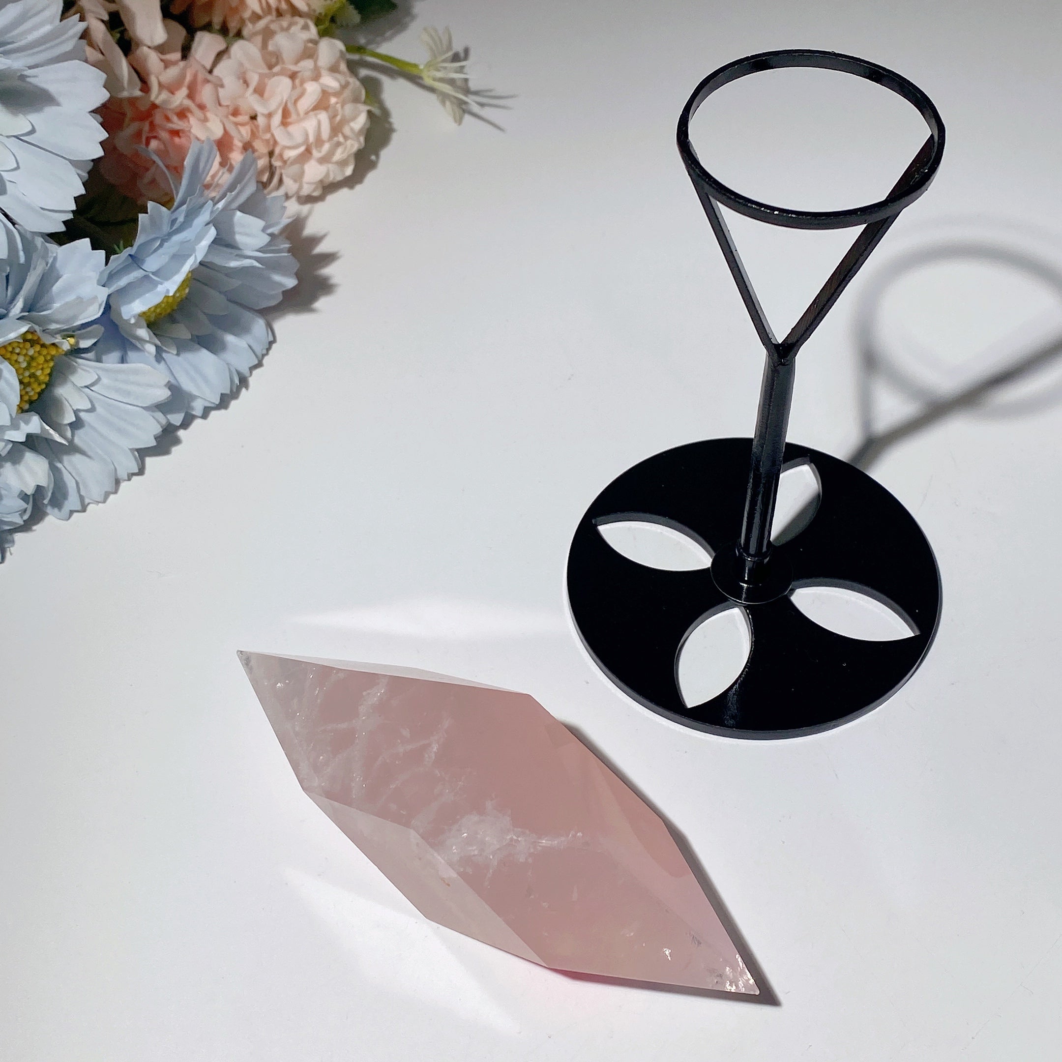 4.8 inch Rose Quartz Double-Terminated Crystal Wand
