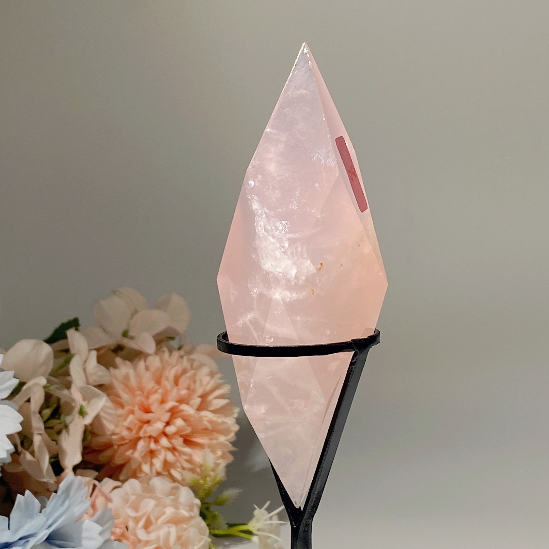 4.8 inch Rose Quartz Double-Terminated Crystal Wand