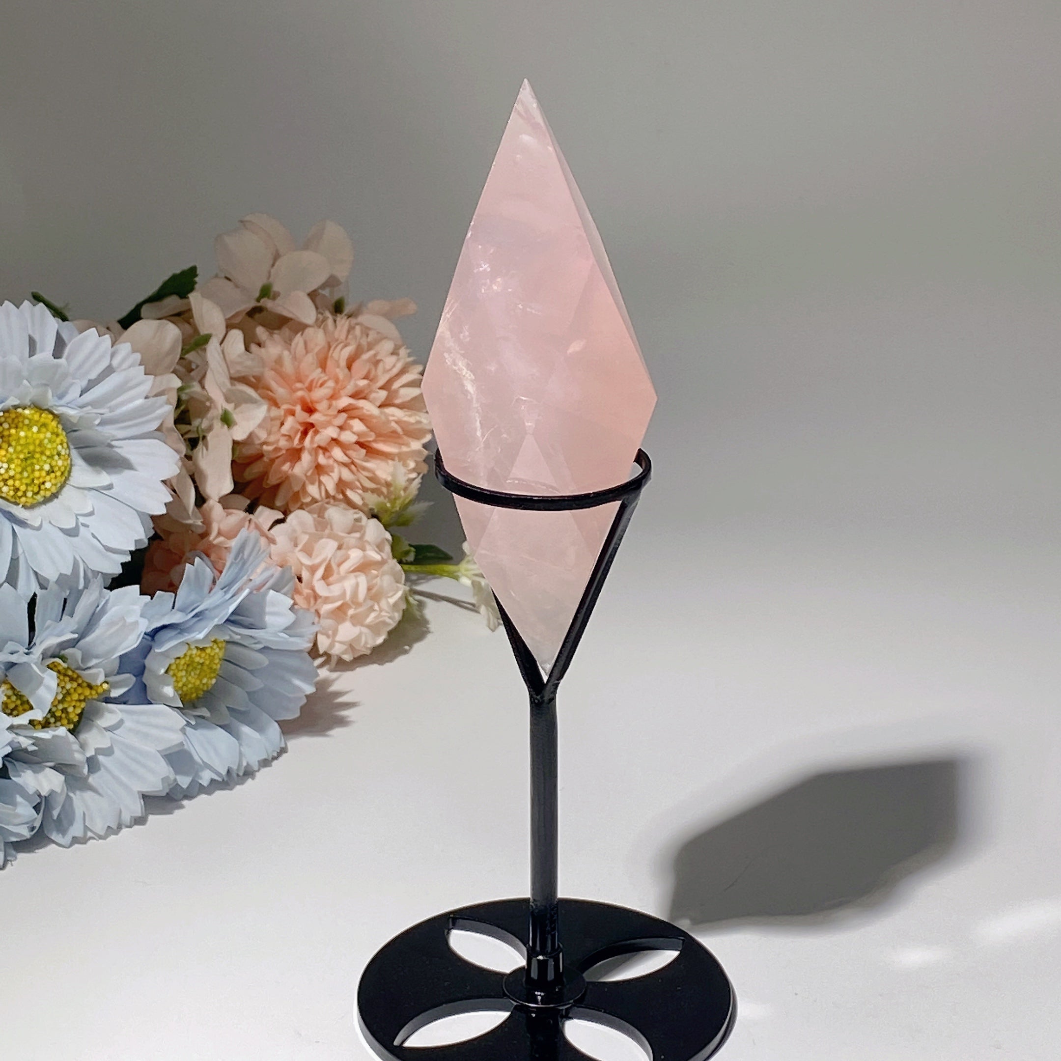 4.8 inch Rose Quartz Double-Terminated Crystal Wand