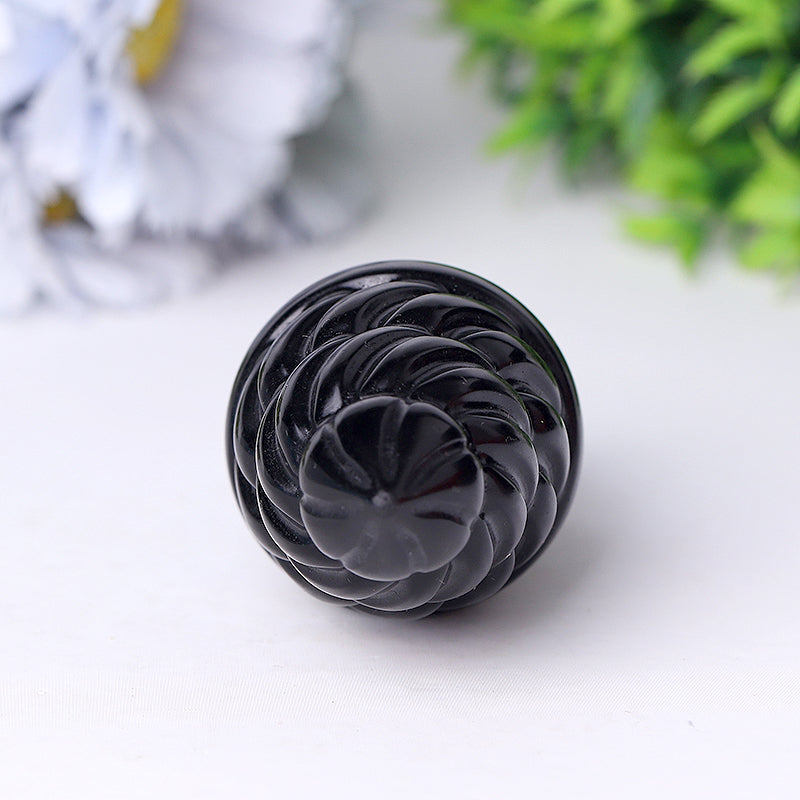 4 Inch Black Obsidian Ice Cream Crystal Figurine