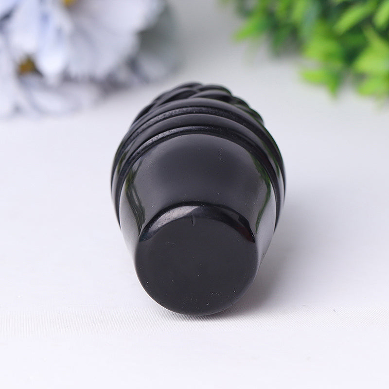 4 Inch Black Obsidian Ice Cream Crystal Figurine