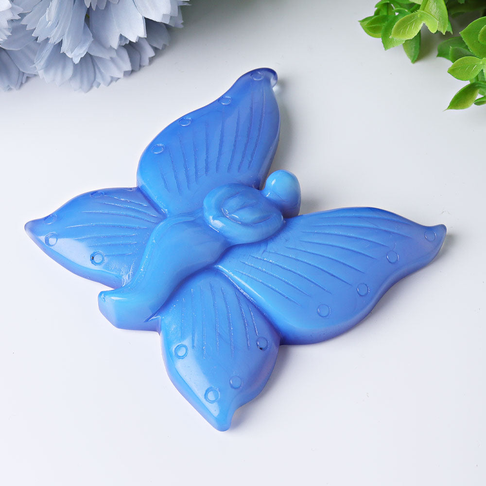 4-Inch Blue Opalite Fairy Crystal Figurine Carving