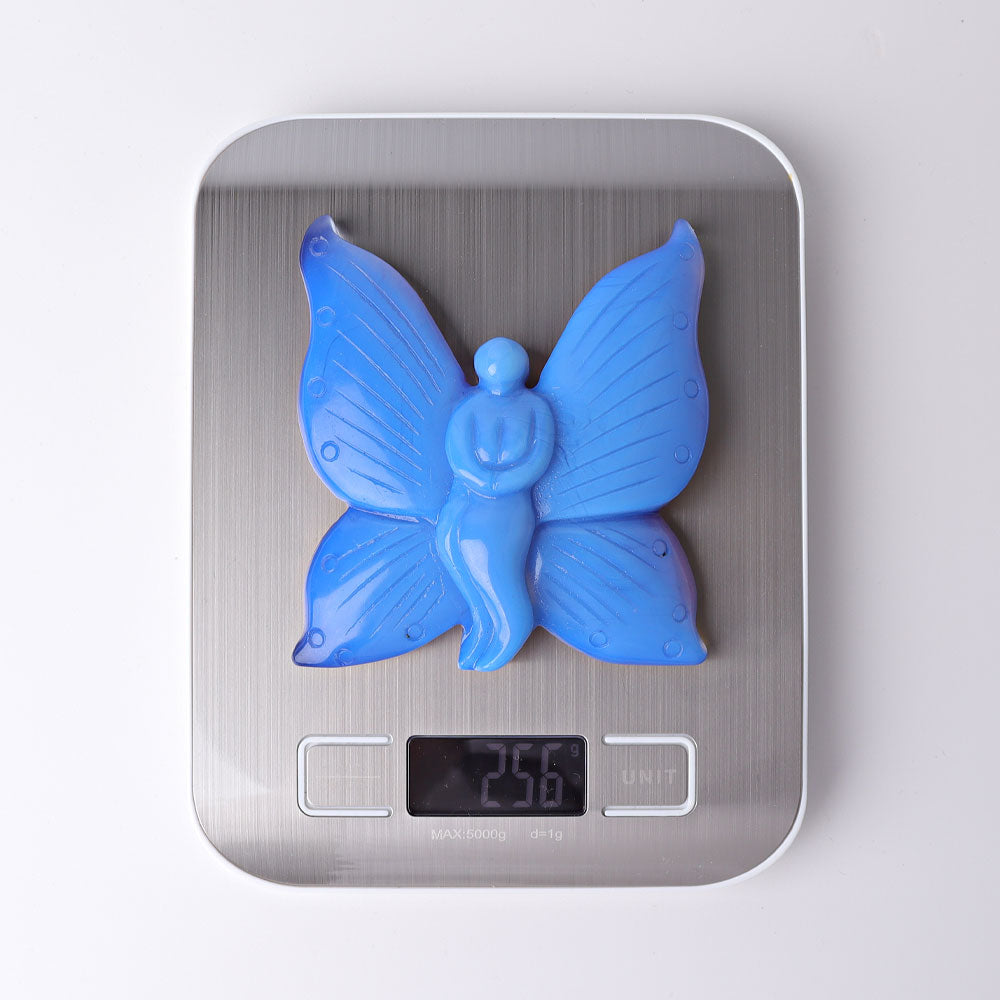 4-Inch Blue Opalite Fairy Crystal Figurine Carving