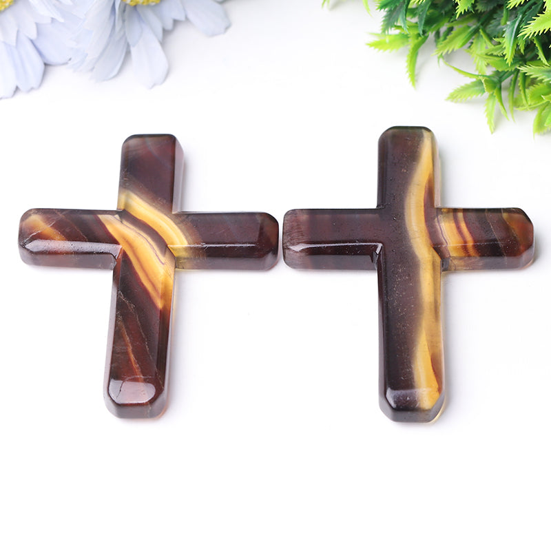 4-Inch Fluorite Cross Crystal Figurine Carving