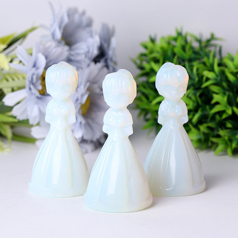 4-Inch Opalite Princess Crystal Figurine for Decoration
