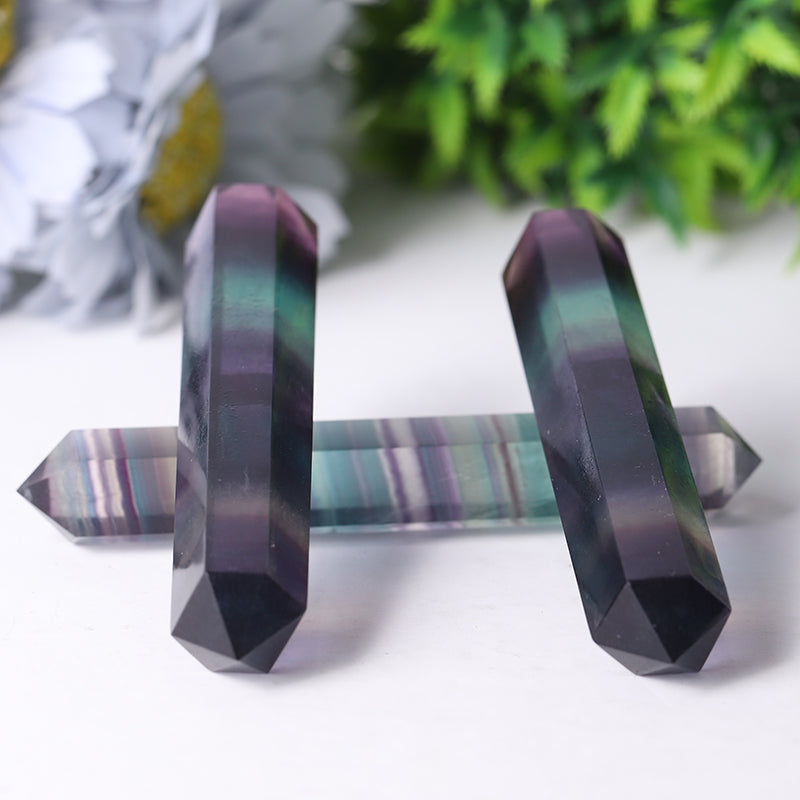 4 Inch Rainbow Fluorite Crystal Tower for Healing Energy