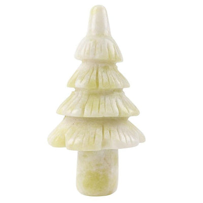 Figurine d'arbre sculptée en cristal de jade serpentine de 4 pouces