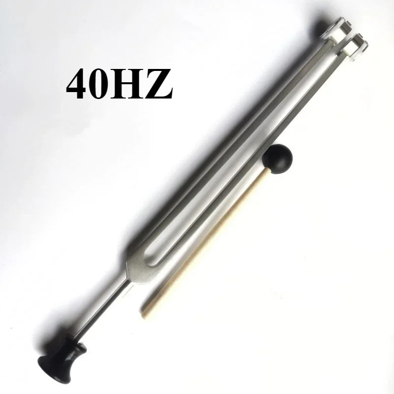 Medical 40Hz Gamma Tuning Fork for Brain Optimization in metallic silver finish